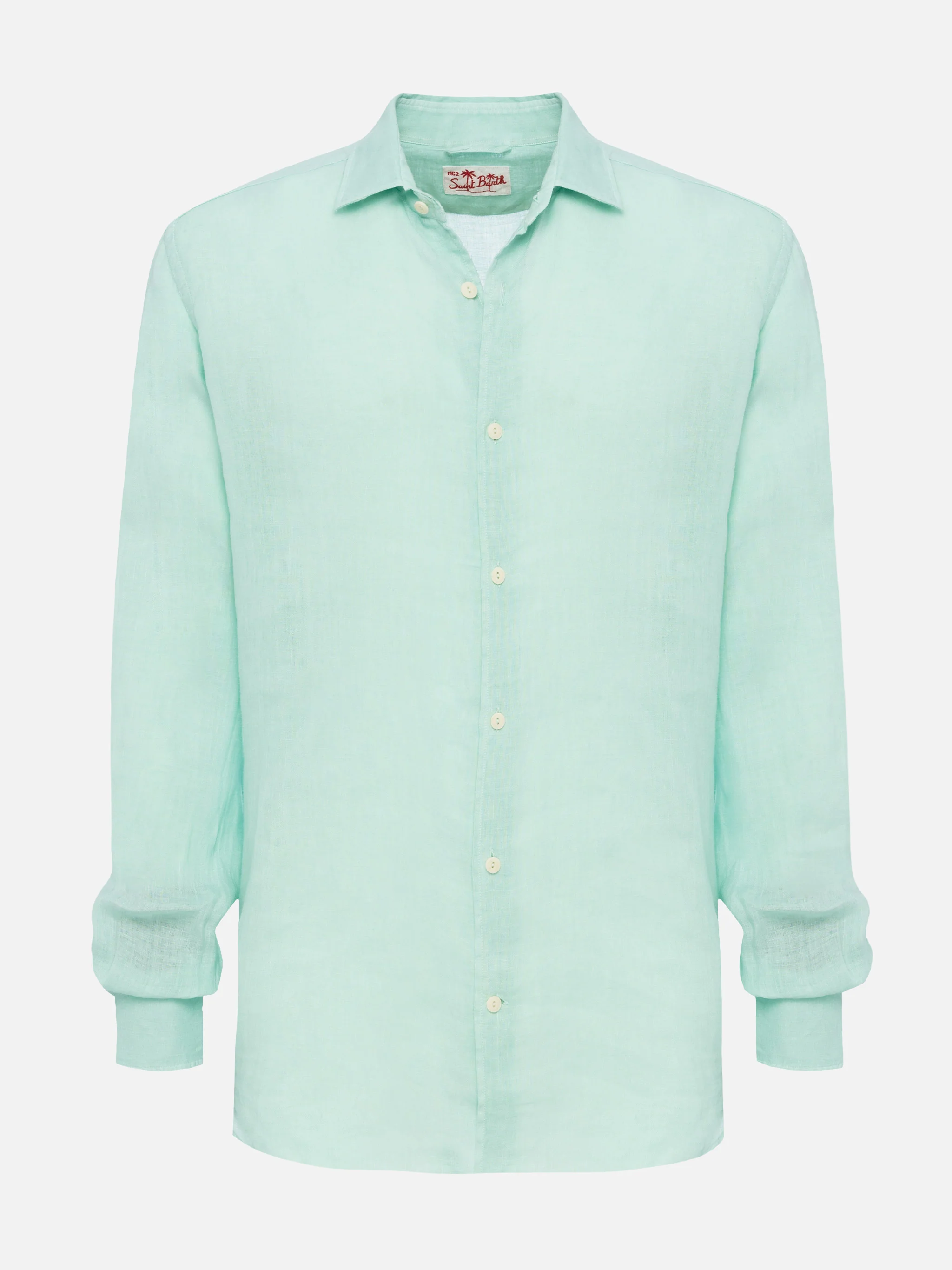 Sage green linen shirt Pamplona - Image 4