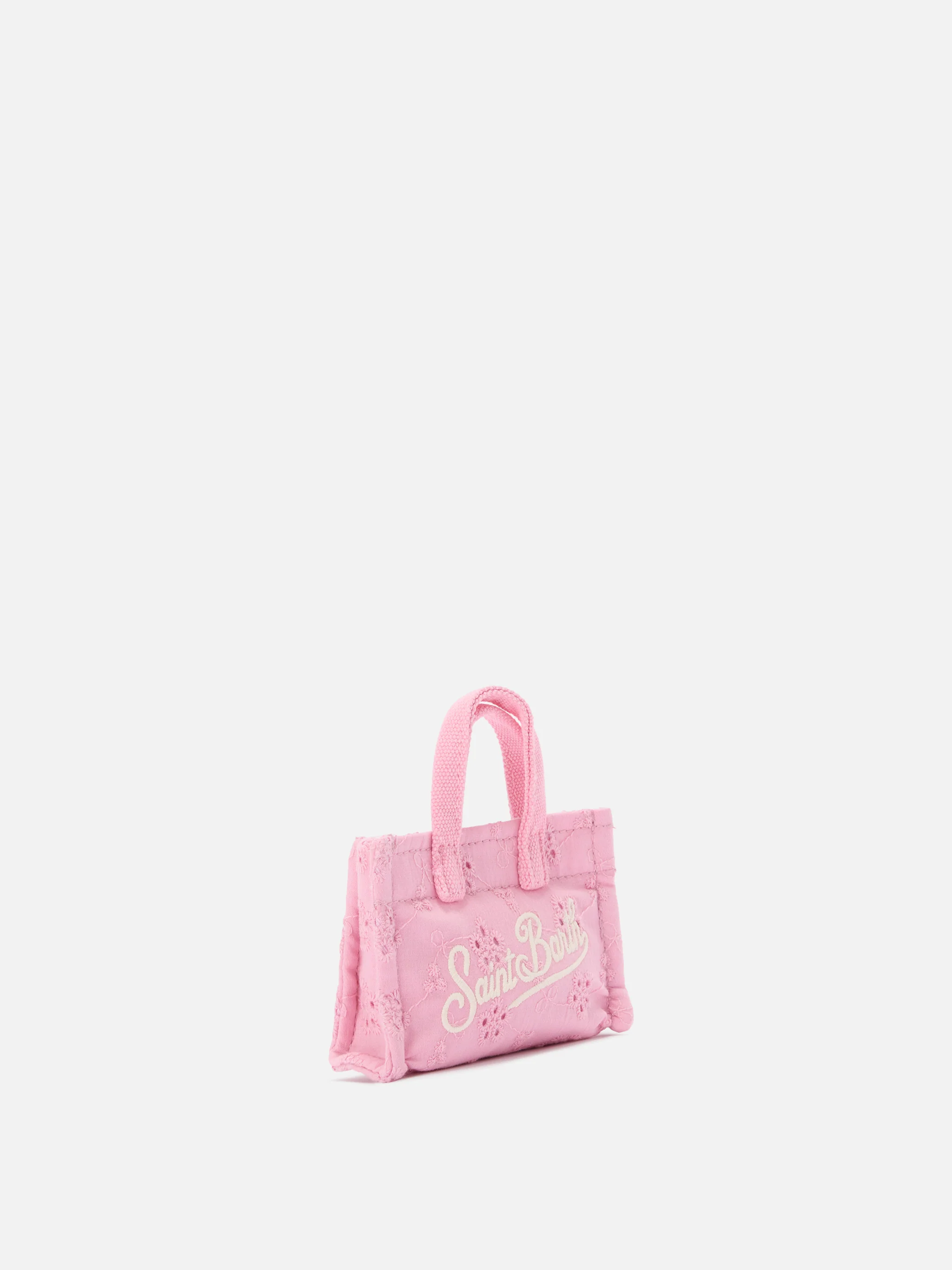 Sangallo cotton mini bag–shaped keychain with printed logo - Image 2