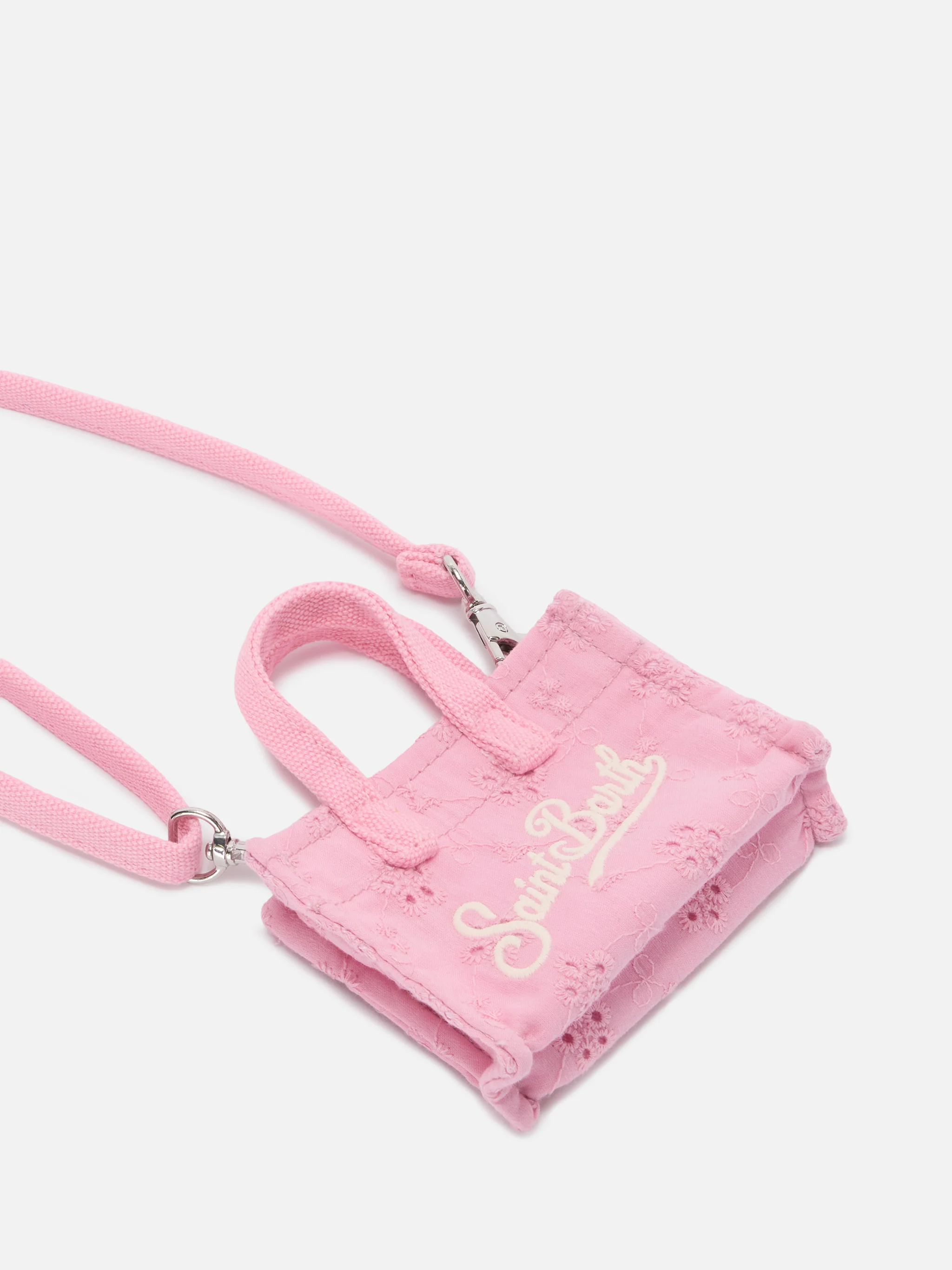Sangallo cotton mini bag–shaped keychain with printed logo - Image 3