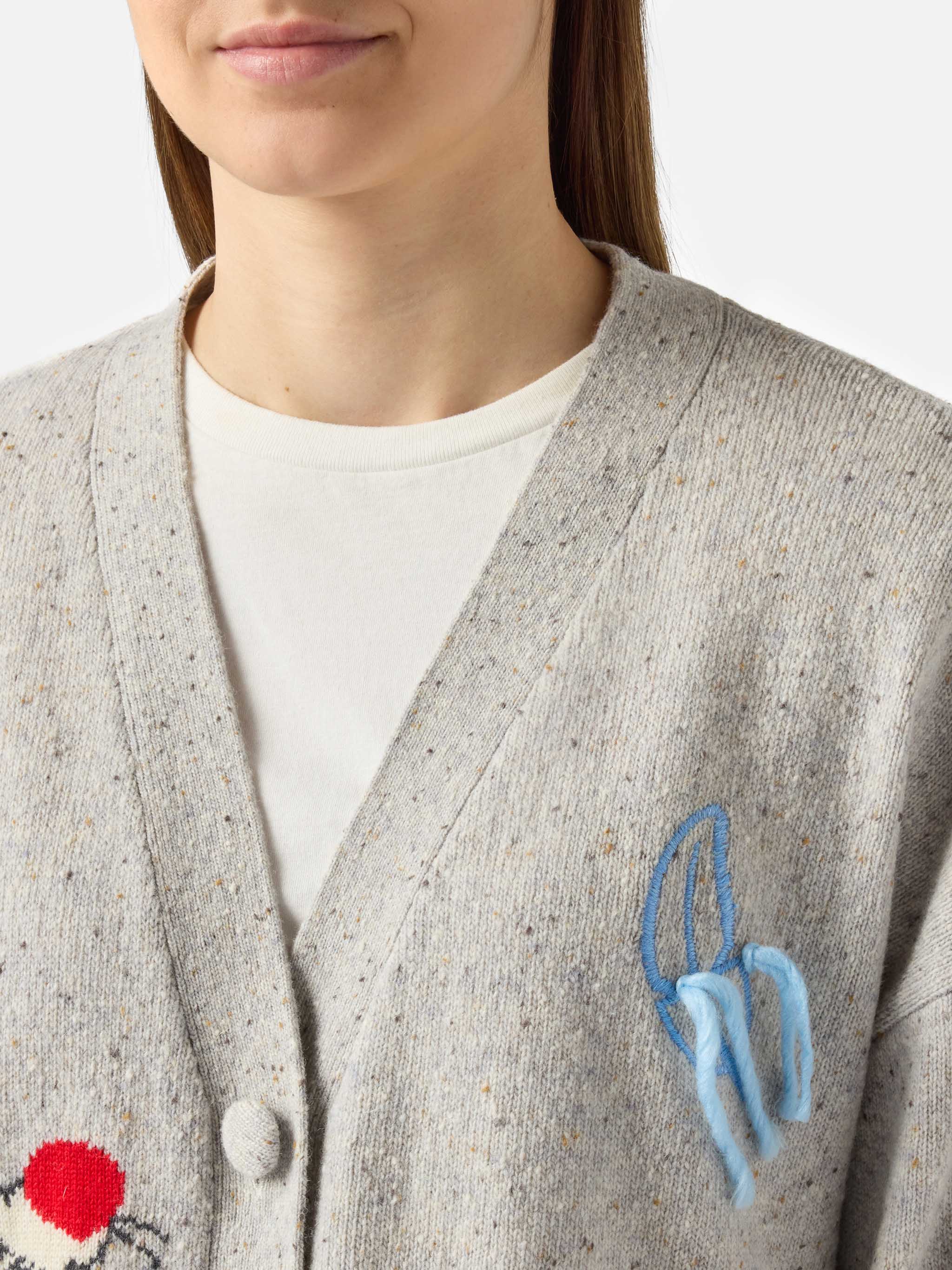 Sasi Donegal-wool blend cardigan with Titti e Silvestro jacquard | WARNER BROS. SPECIAL EDITION - Image 2