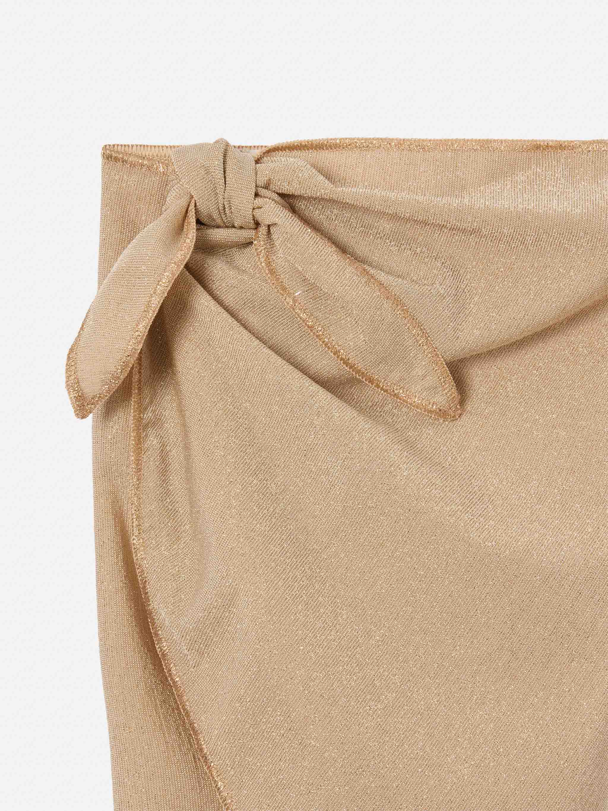 Sery Jr short pareo in gold lurex viscose knit - Image 2