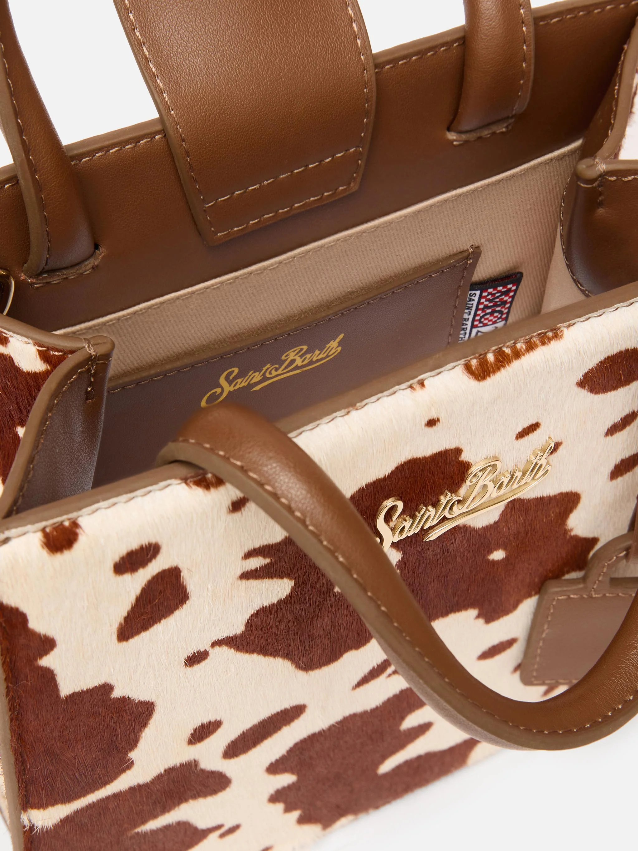 Shop Bag Midi in pony hair with cow skin print - Image 5