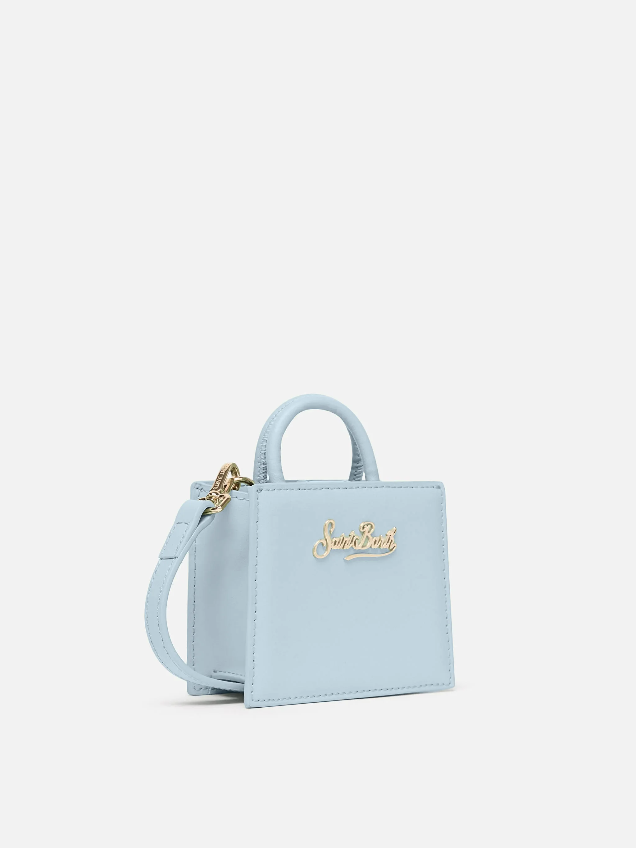 Shop Bag Micro Handbag in light blue leather - Image 2