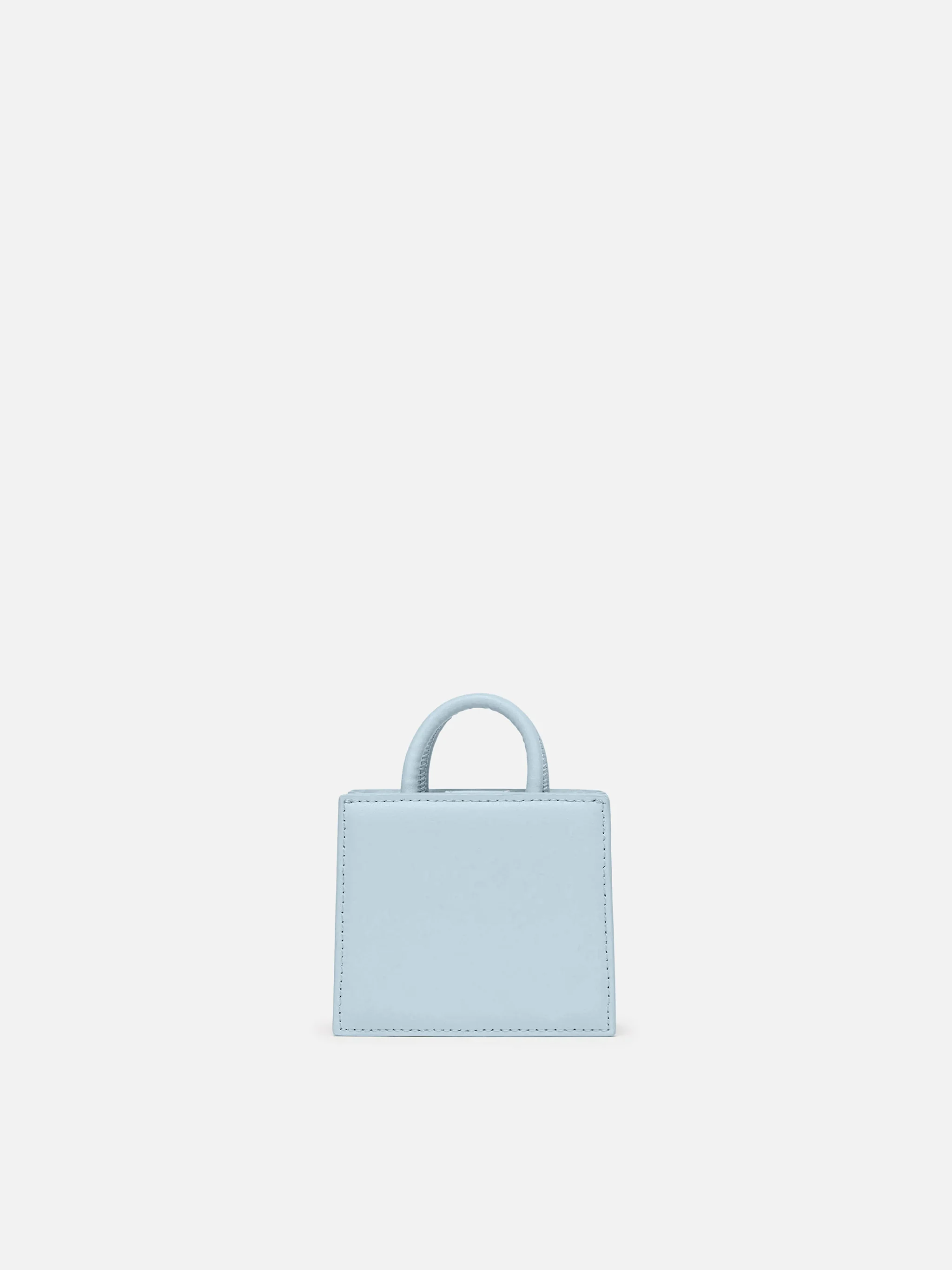 Shop Bag Micro Handbag in light blue leather - Image 3