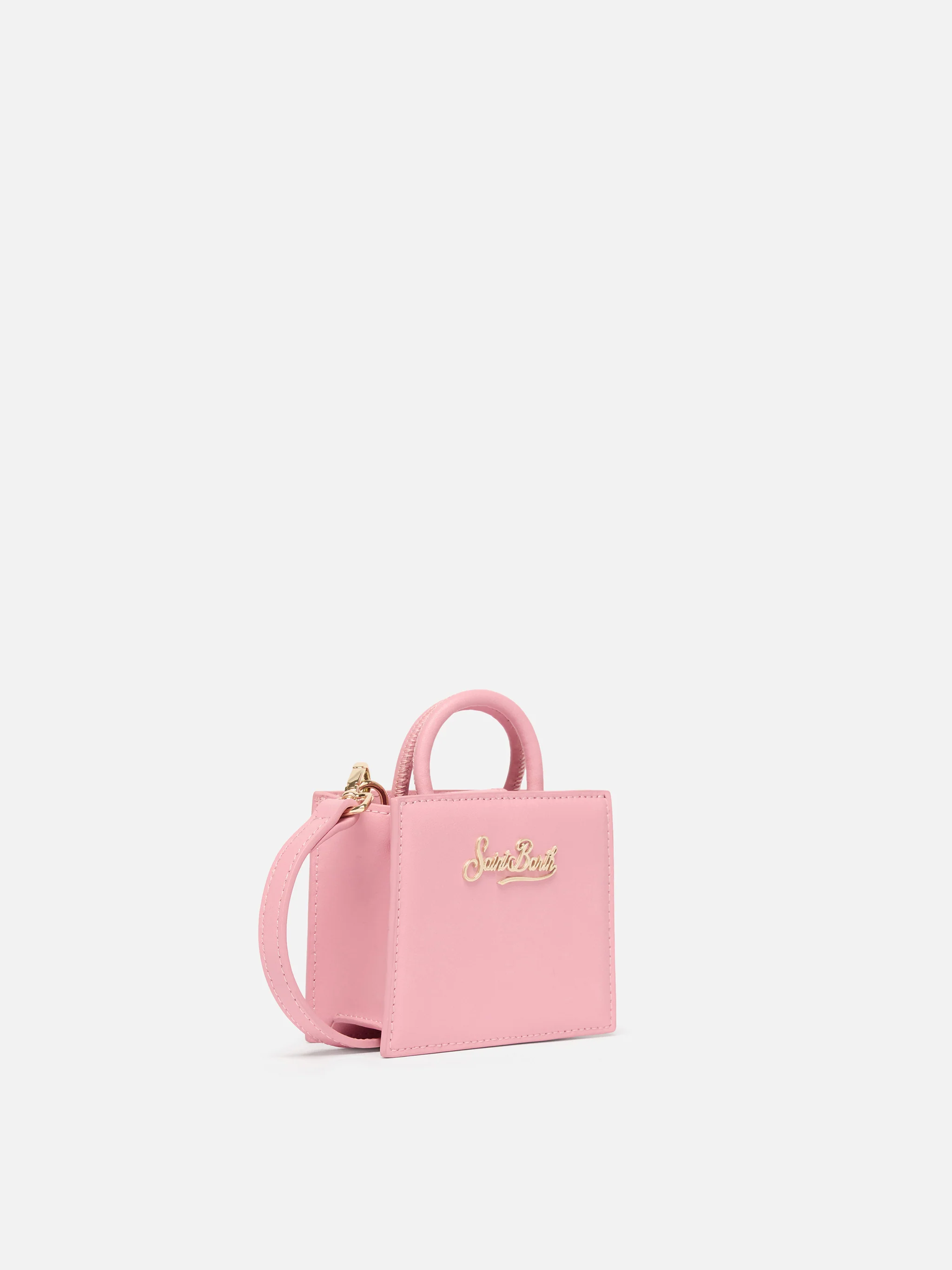 Shop Bag Micro in pastel pink leather - Image 3