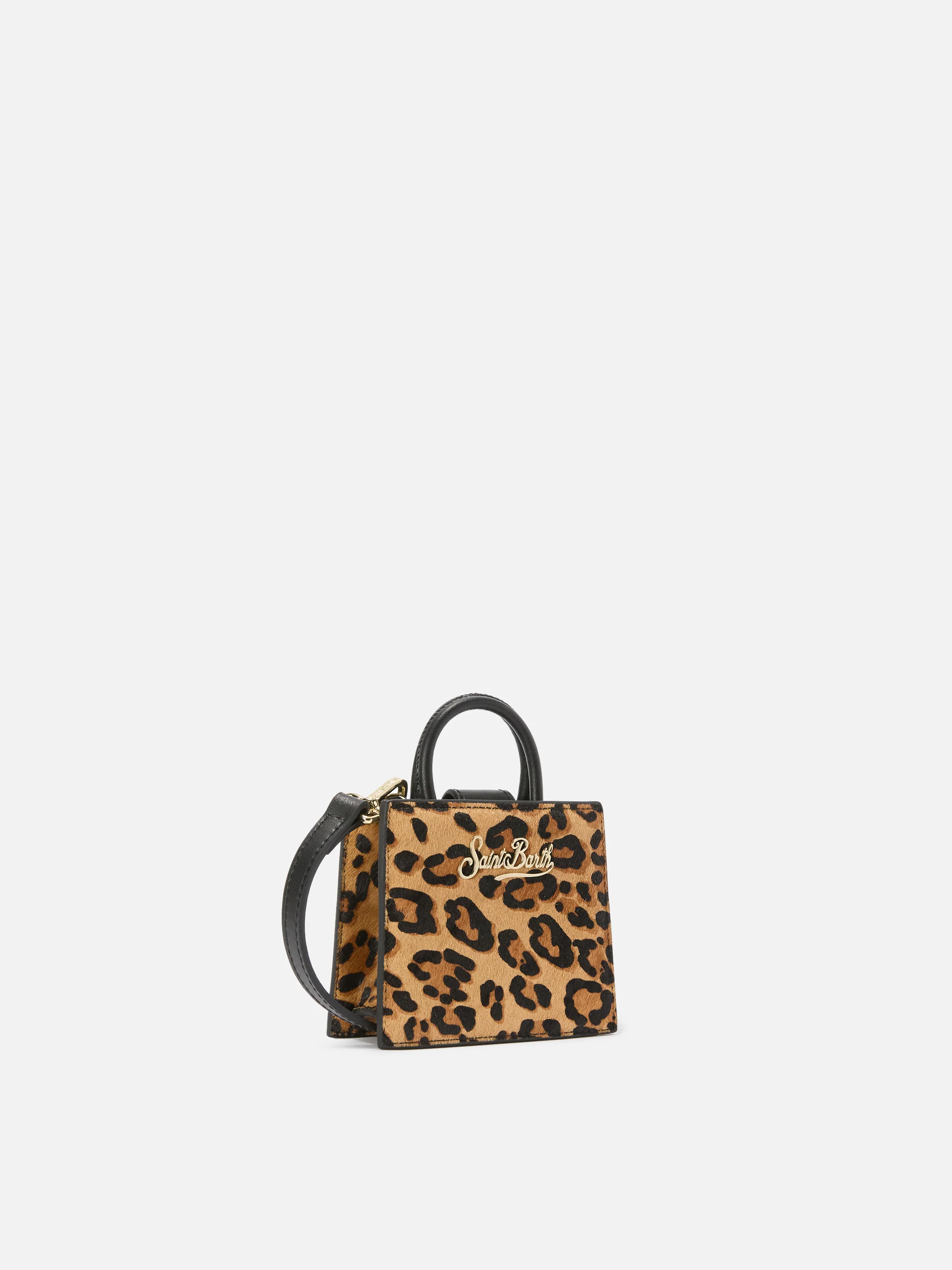 Shop Bag Micro Handbag in leopard-print pony skin leather - Image 3