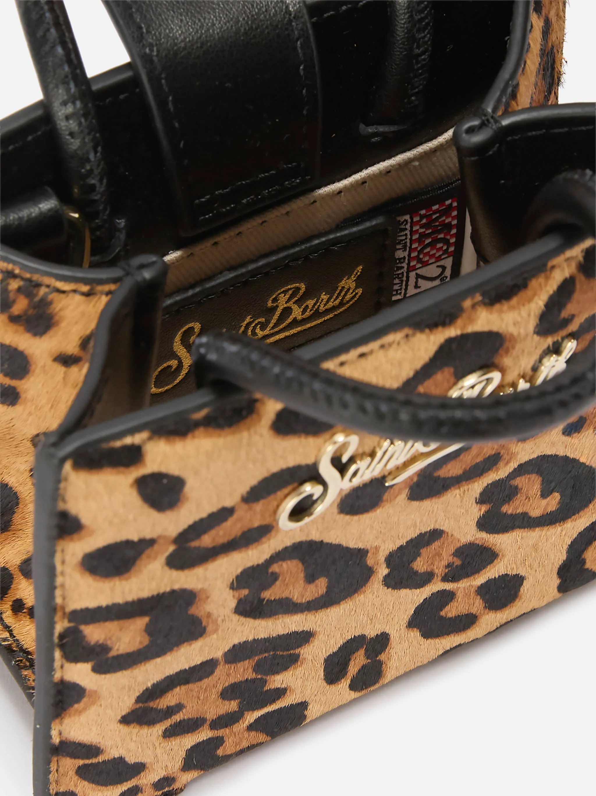 Shop Bag Micro Handbag in leopard-print pony skin leather - Image 5