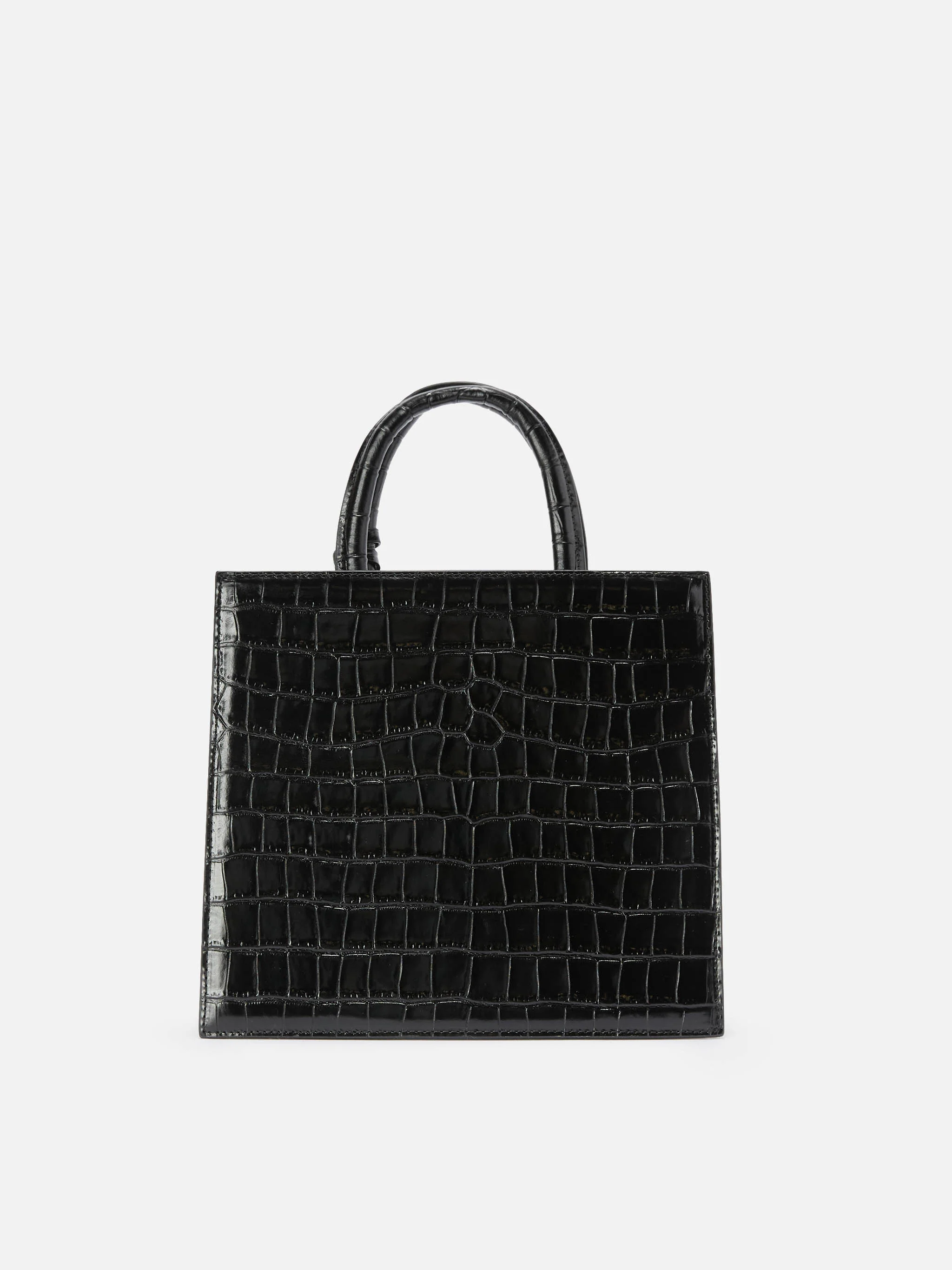 Shop Bag Midi black crocodile print bag - Image 4