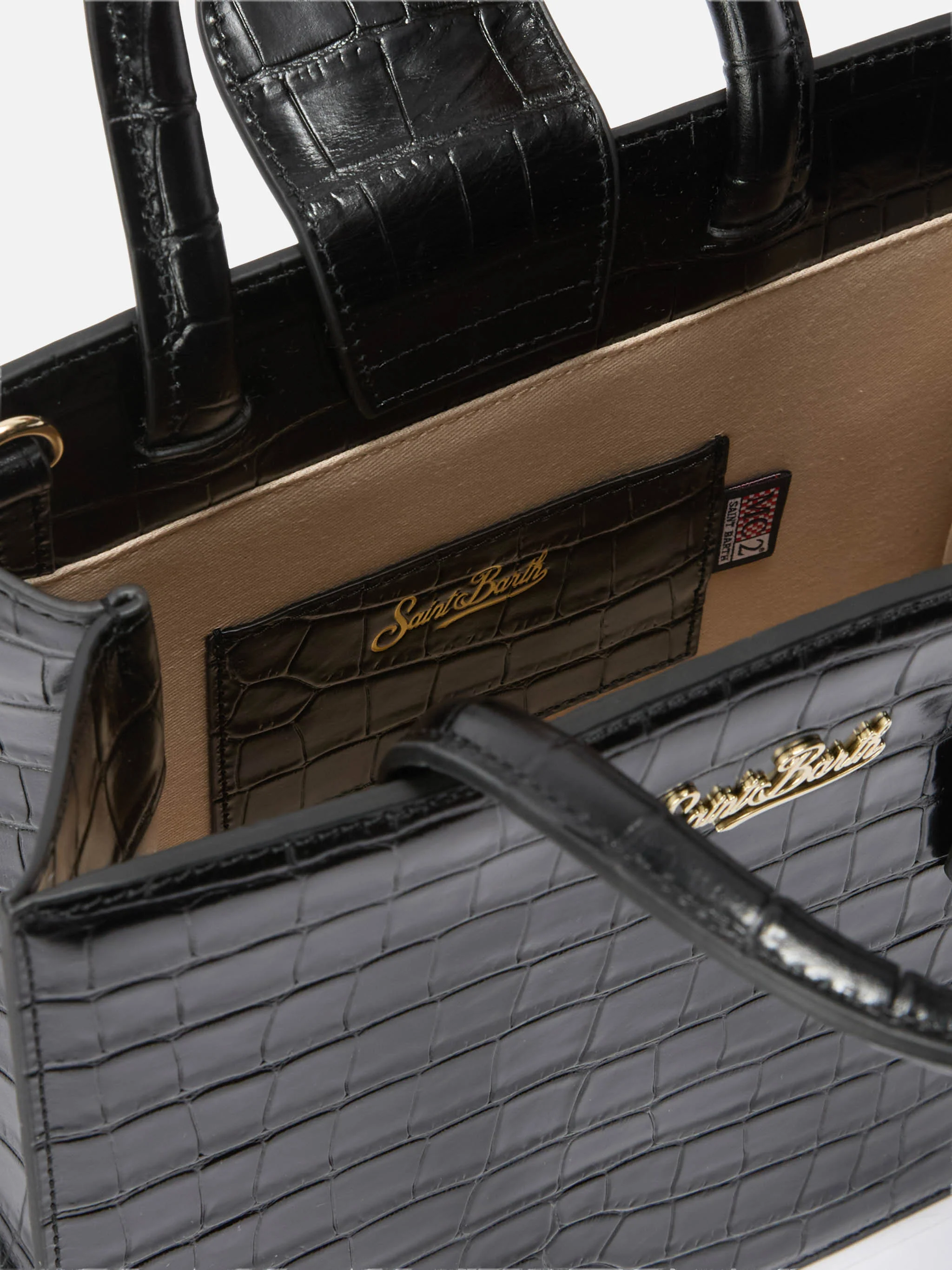 Shop Bag Midi black crocodile print bag - Image 5