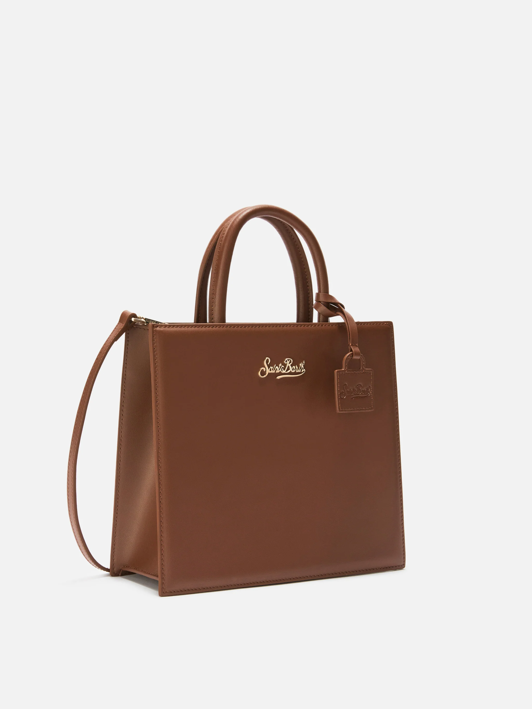 Shop Bag Midi Handbag in brown leather - Image 3