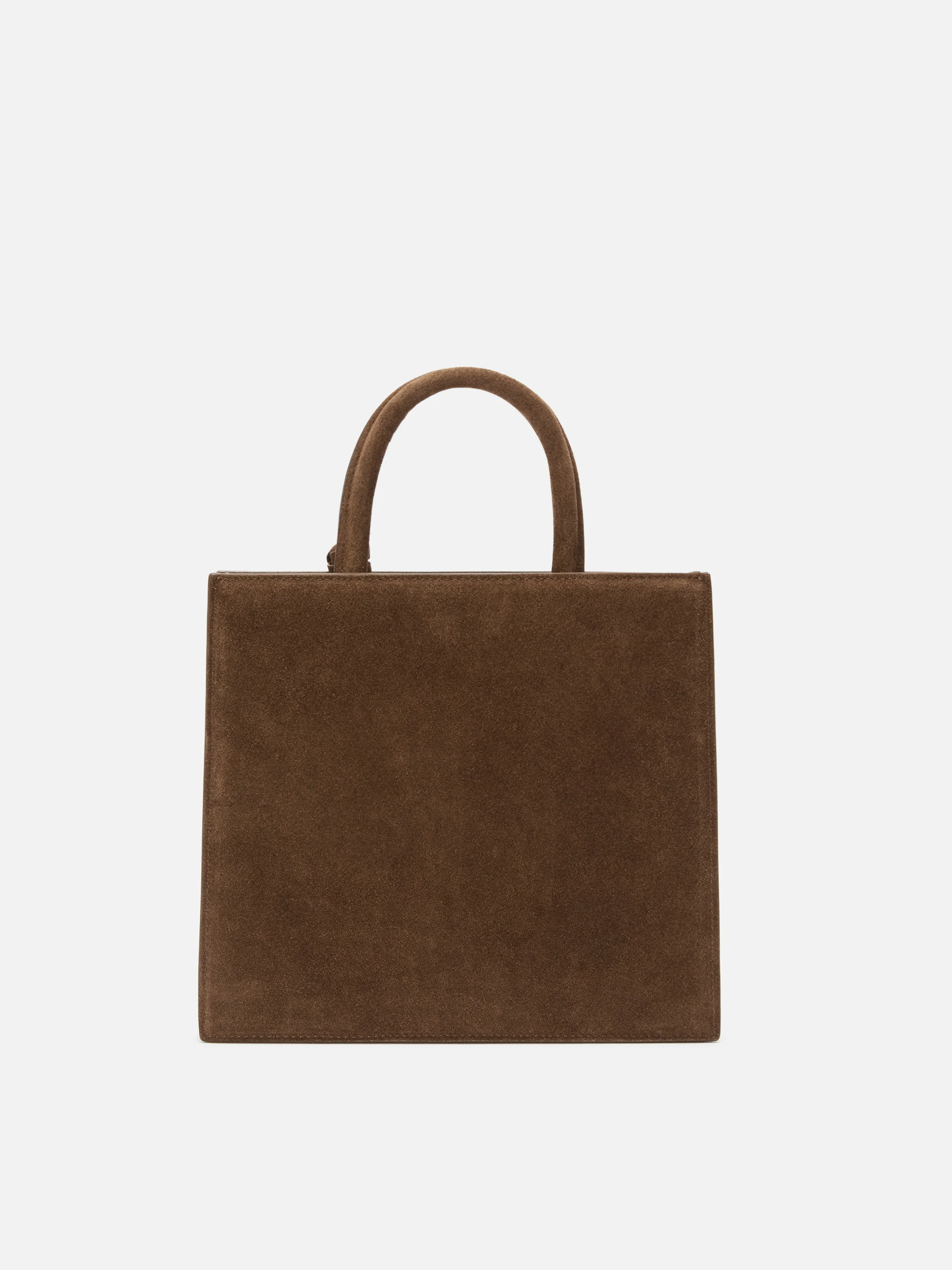 Shop Bag Midi Handbag in brown suede leather - Image 4