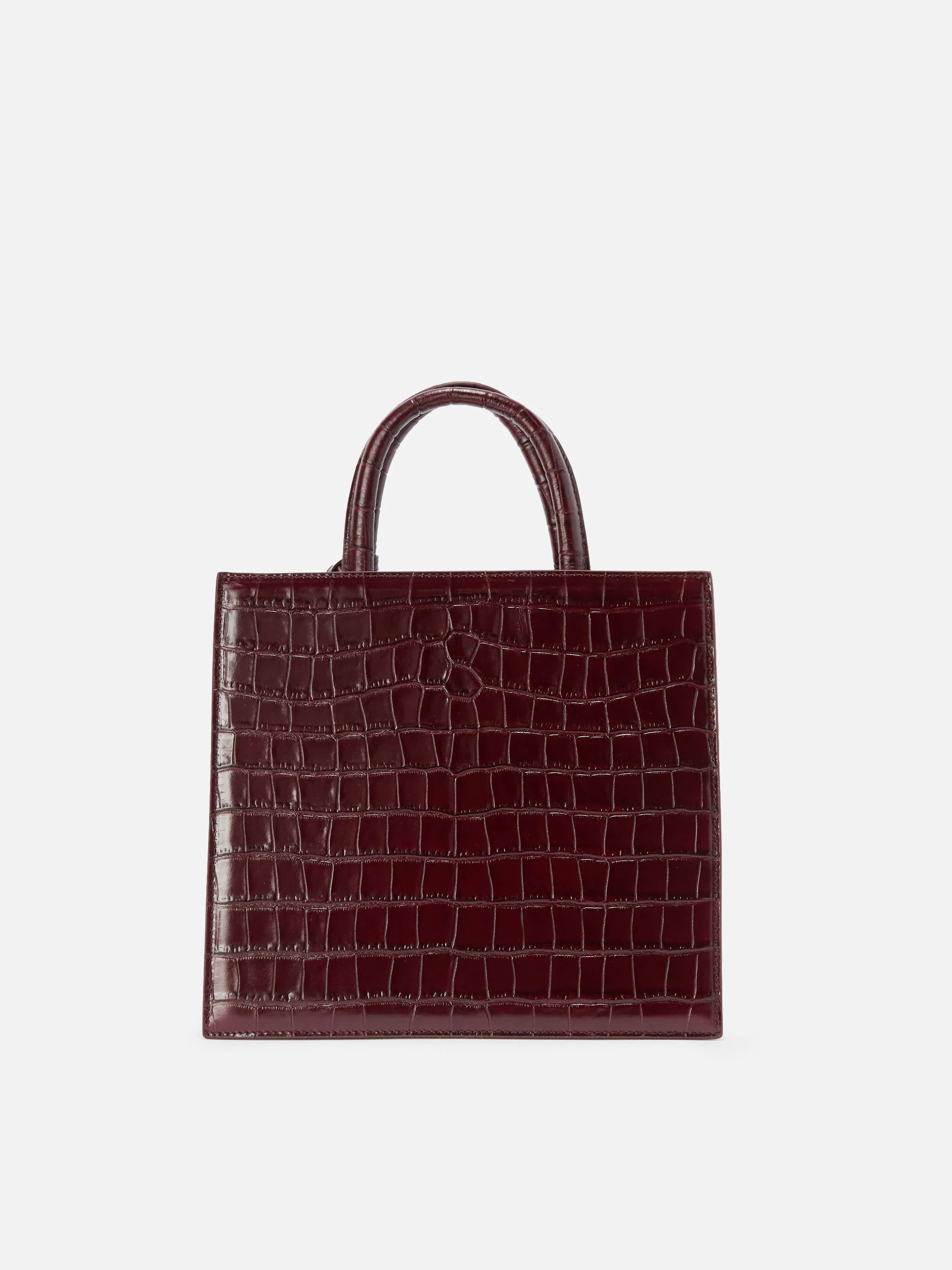 Shop Bag Midi burgundy crocodile print bag - Image 4