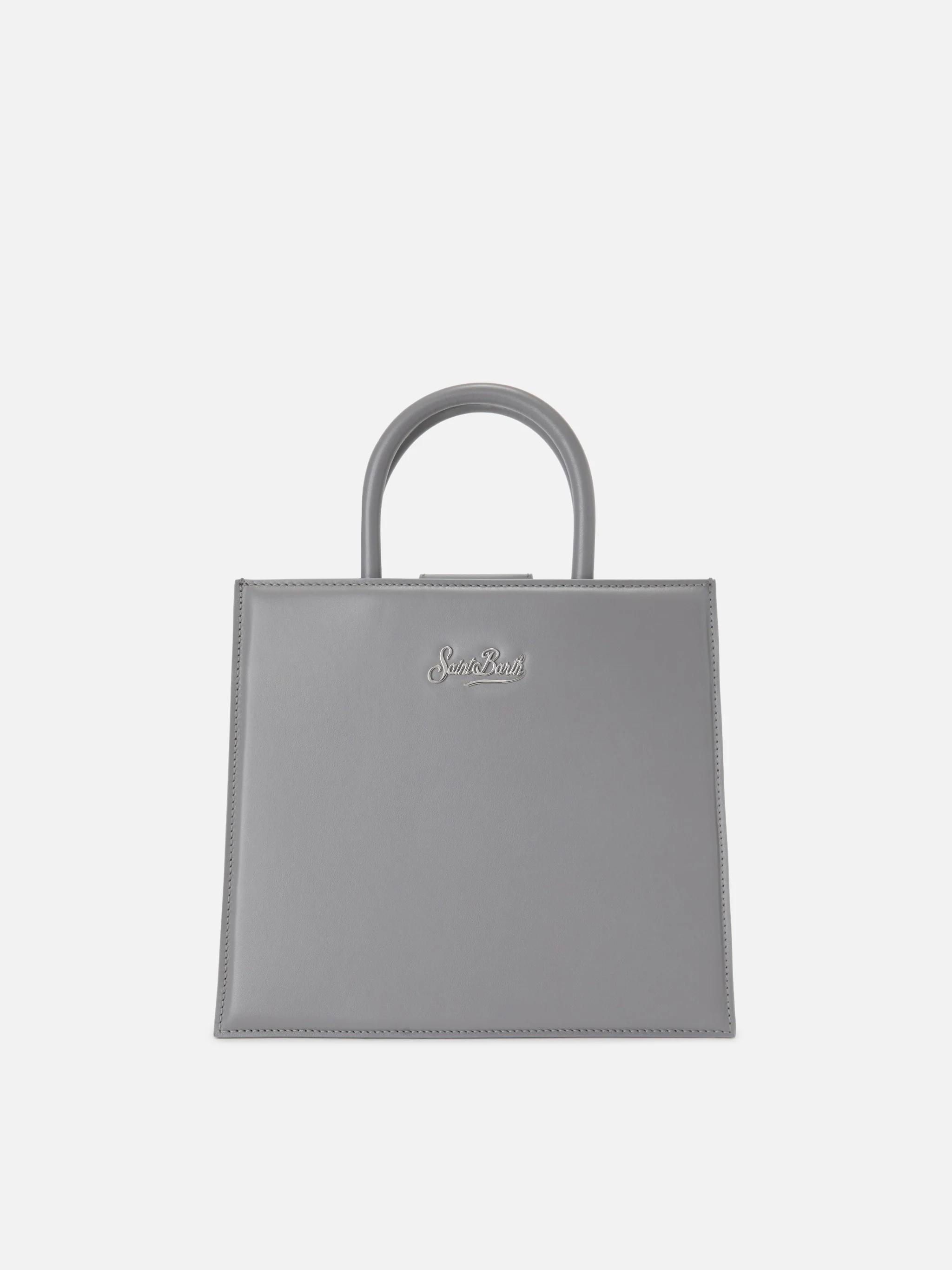 Shop Bag Midi grey leather bag