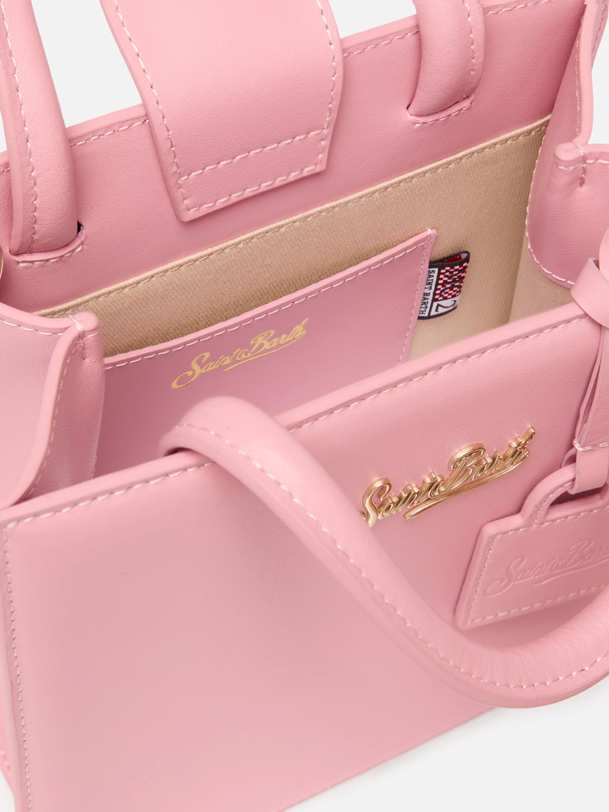 Shop Bag Mini in pastel pink leather - Image 5