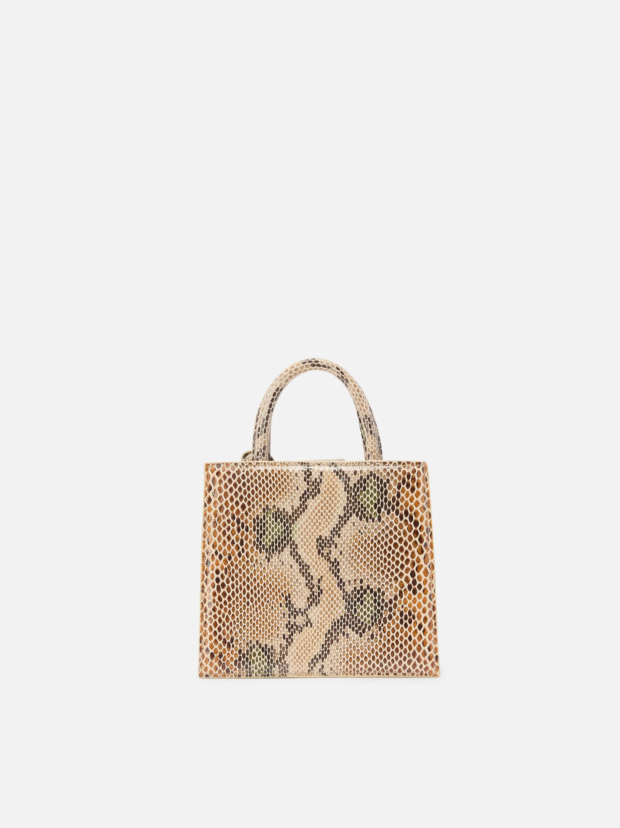 Shop Bag Mini beige python print bag - Image 4