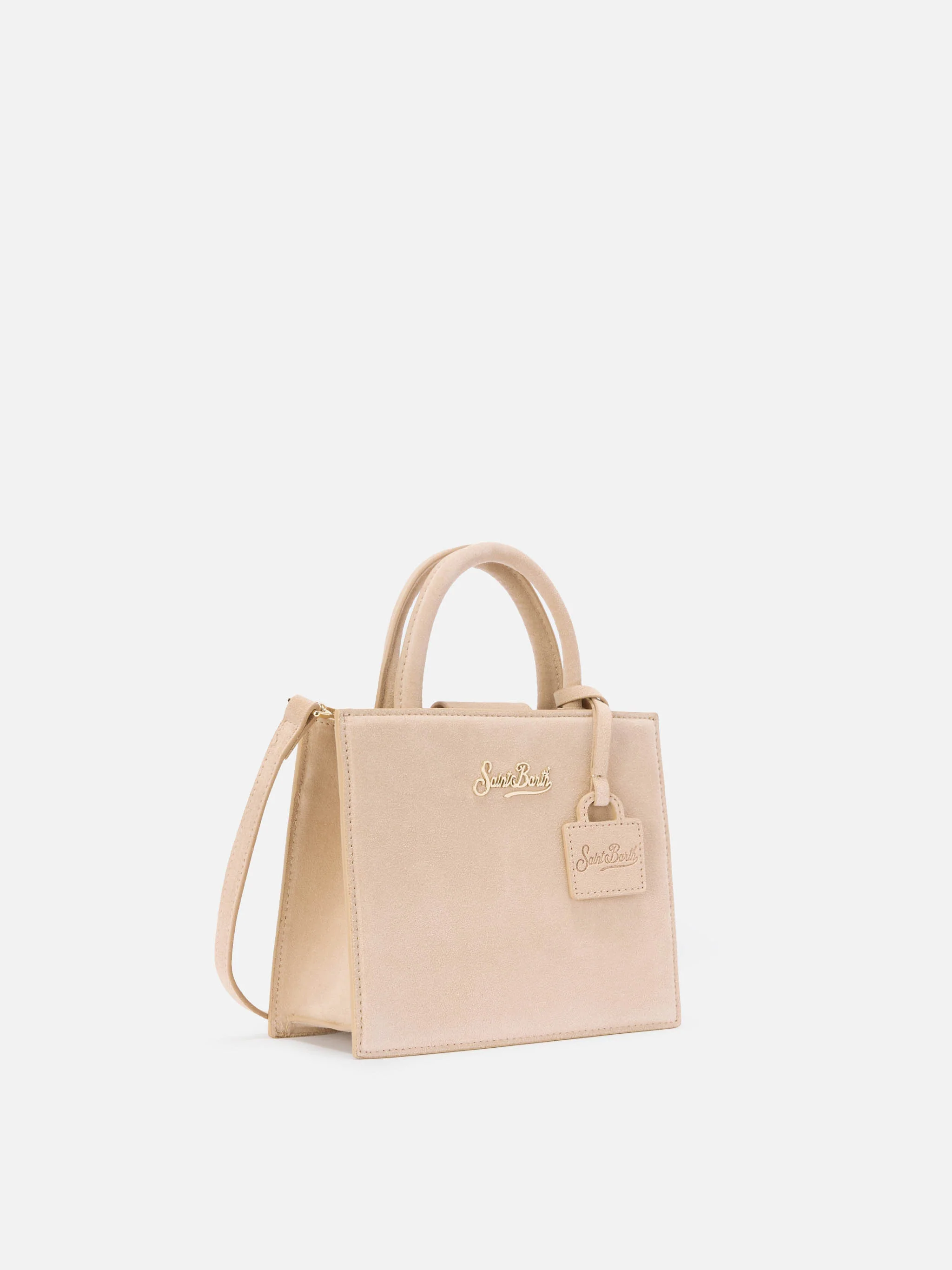 Shop Bag Mini beige suede bag - Image 3