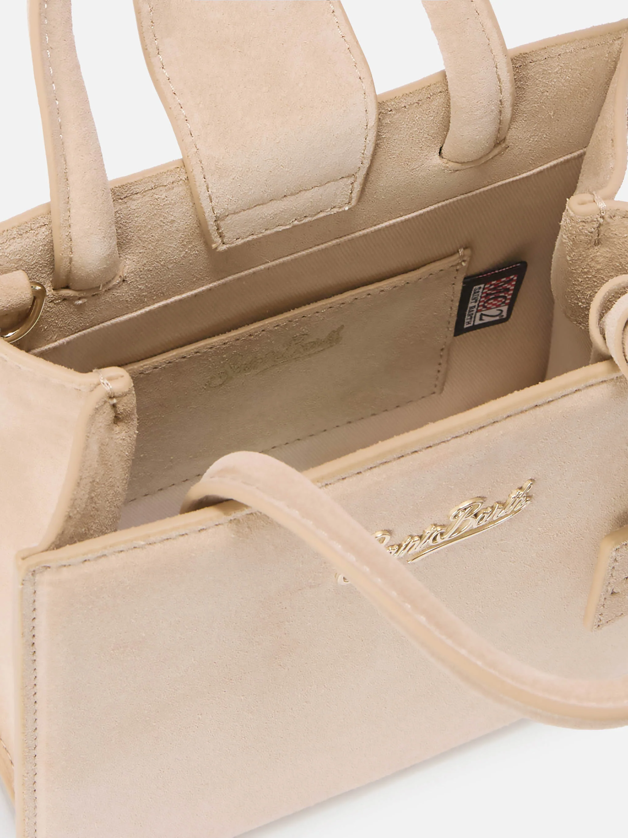 Shop Bag Mini beige suede bag - Image 5
