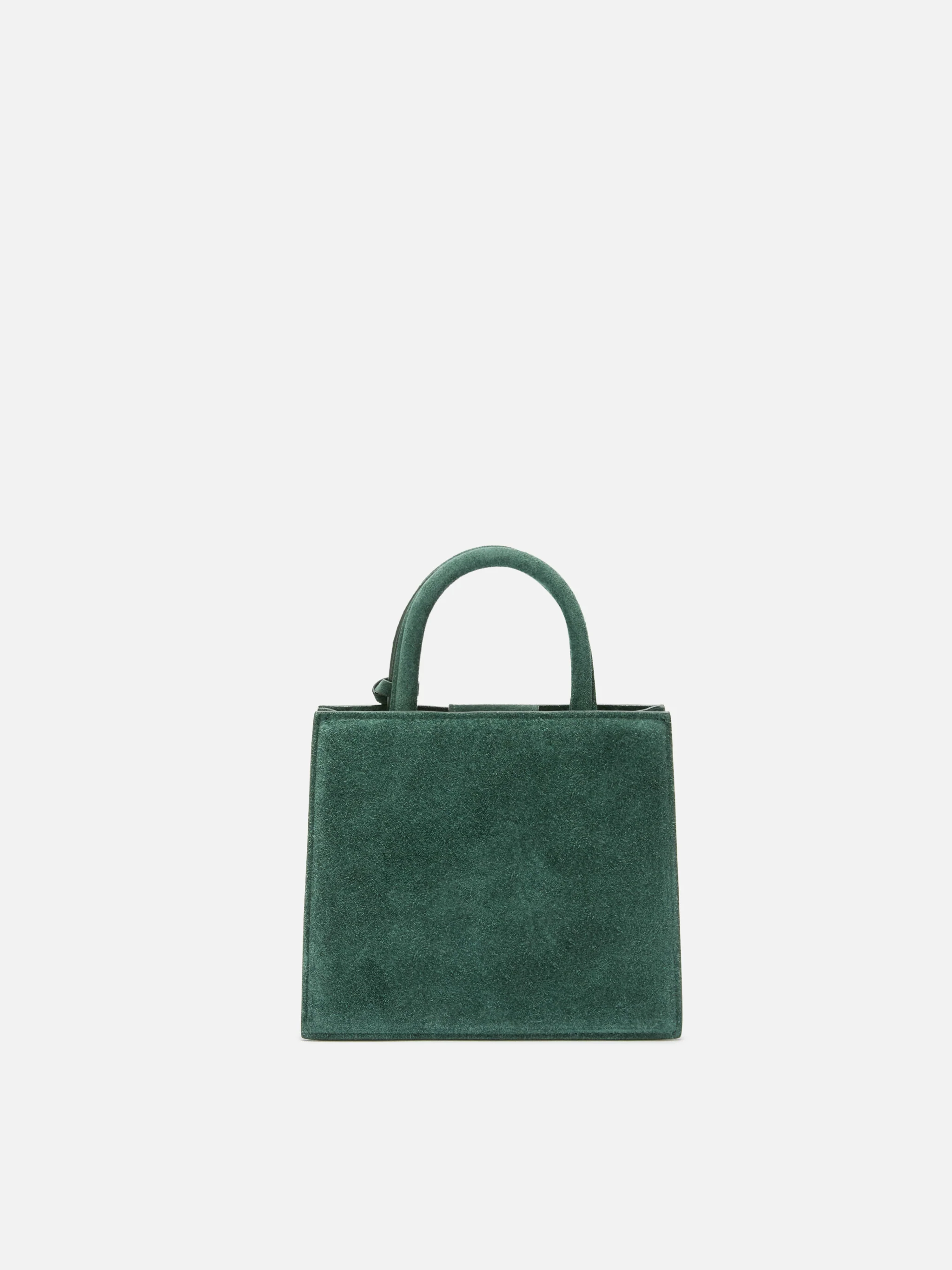Shop Bag Mini Handbag in green suede leather - Image 4