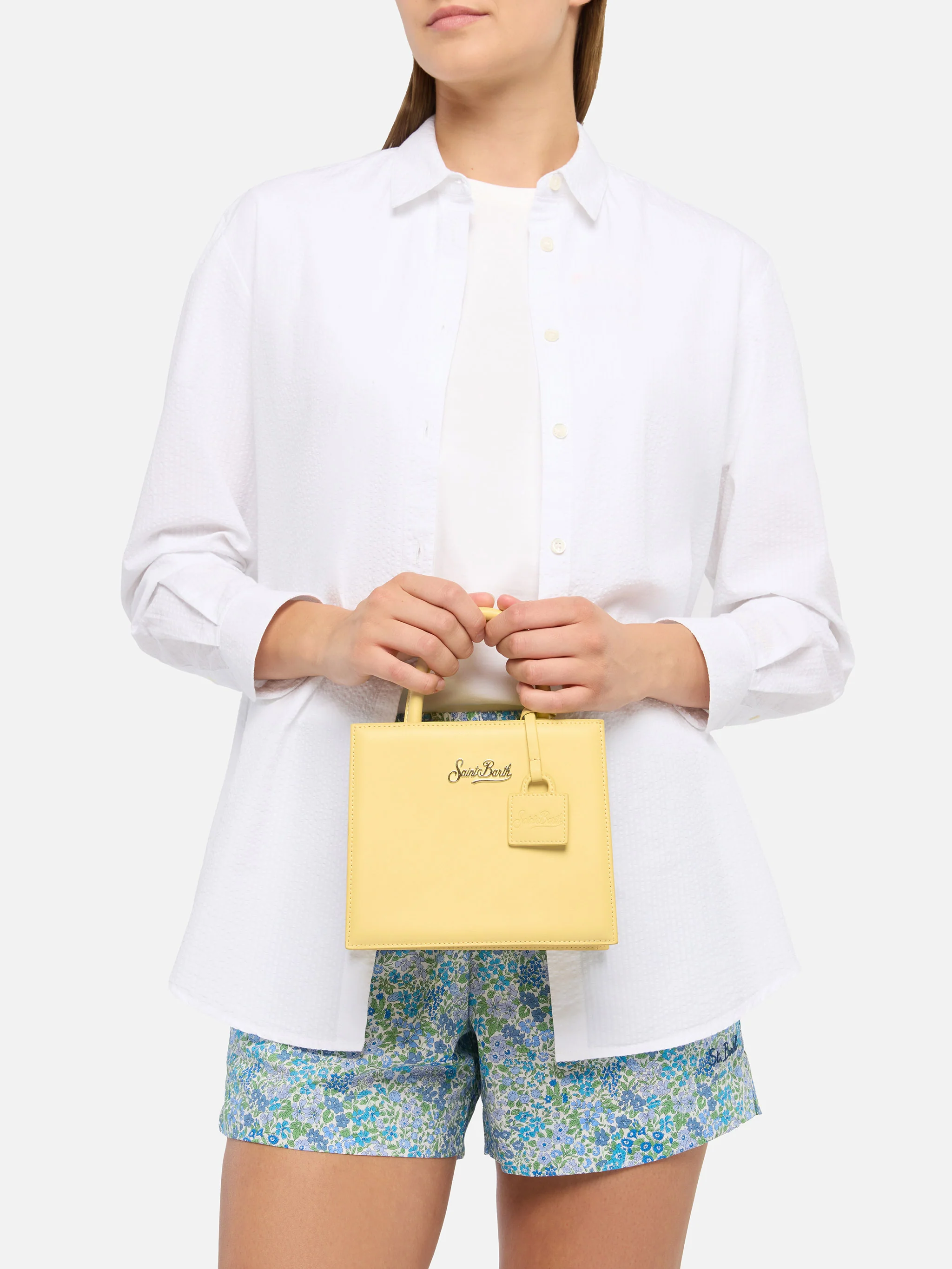 Shop Bag Mini in butter yellow leather - Image 2