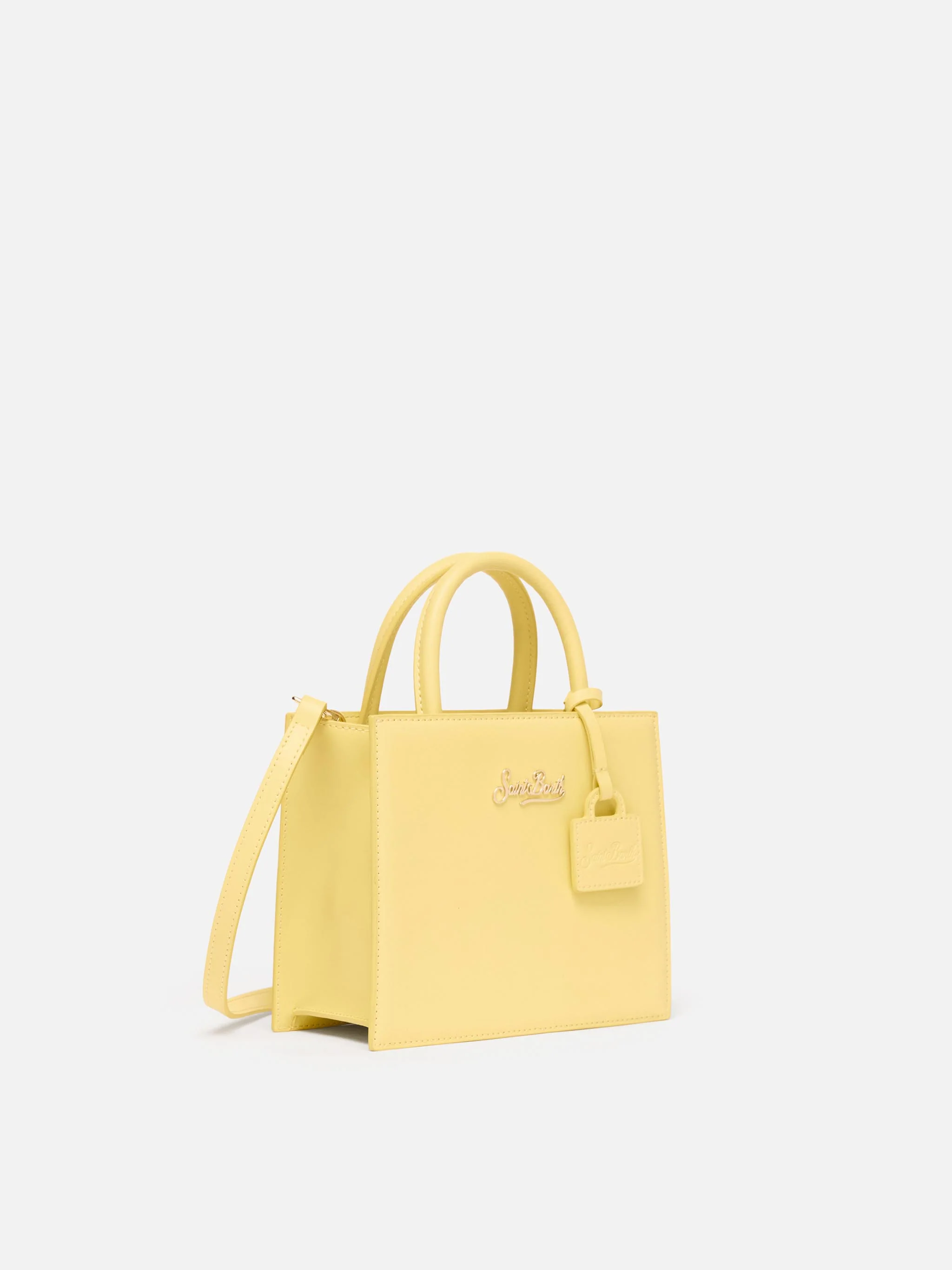Shop Bag Mini in butter yellow leather - Image 3