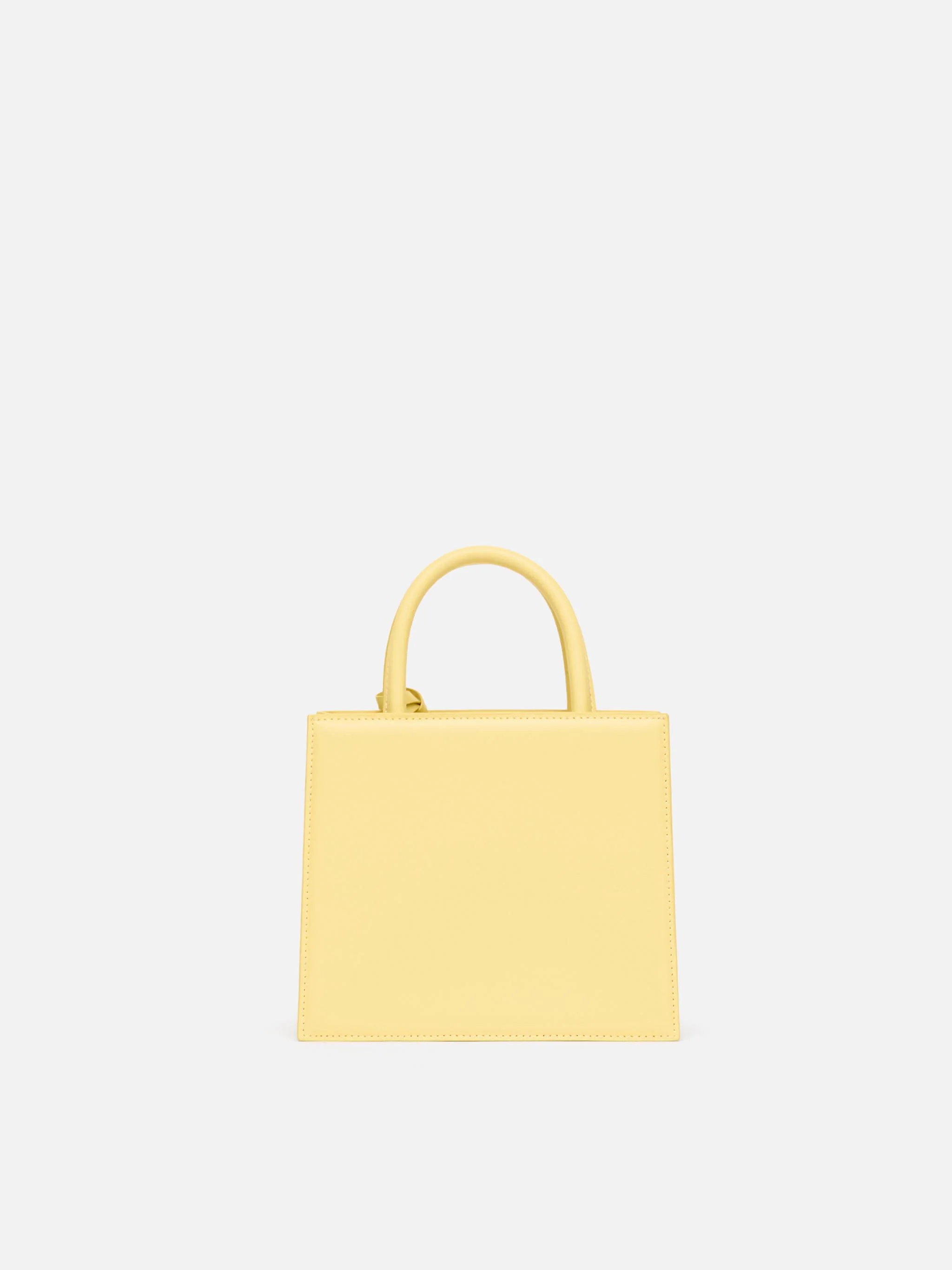 Shop Bag Mini in butter yellow leather - Image 4