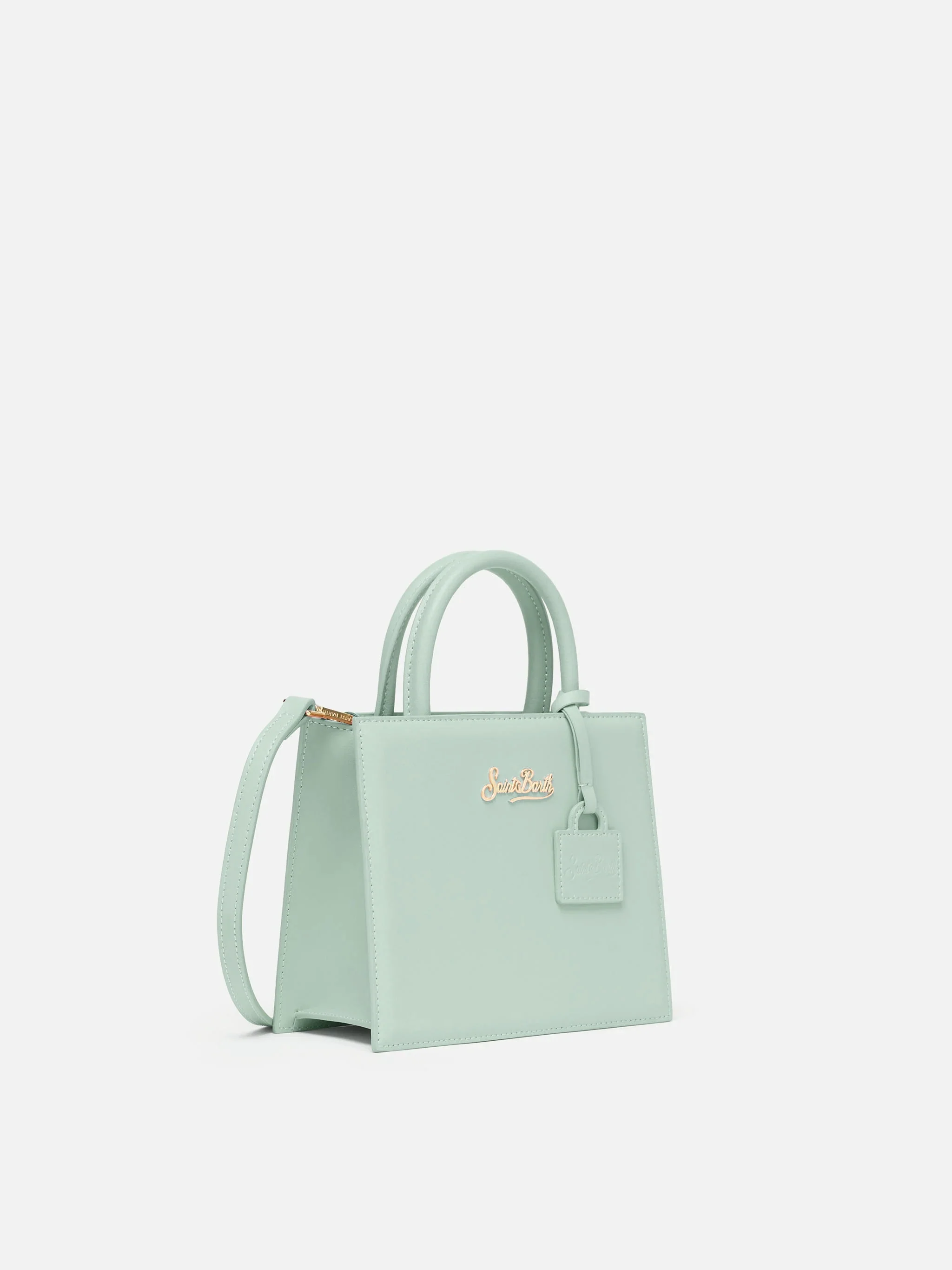Shop Bag Mini in sage green leather - Image 2