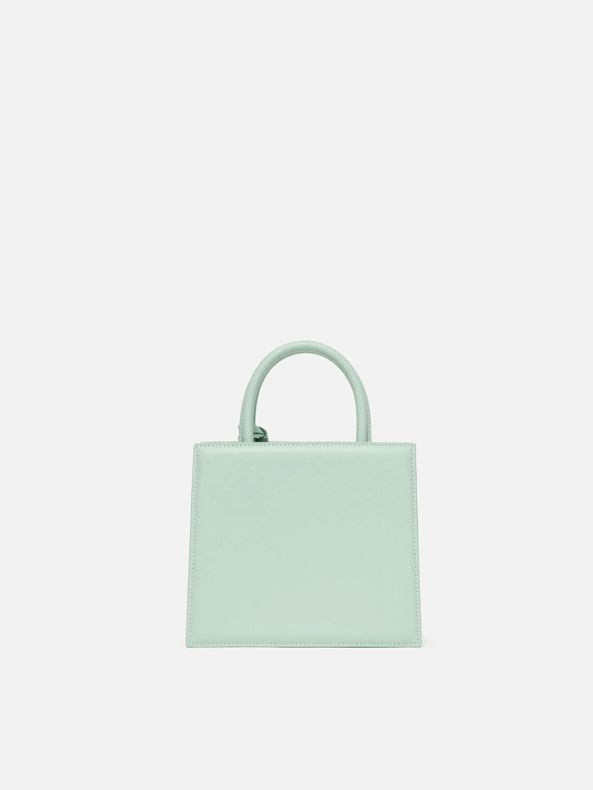 Shop Bag Mini in sage green leather - Image 3
