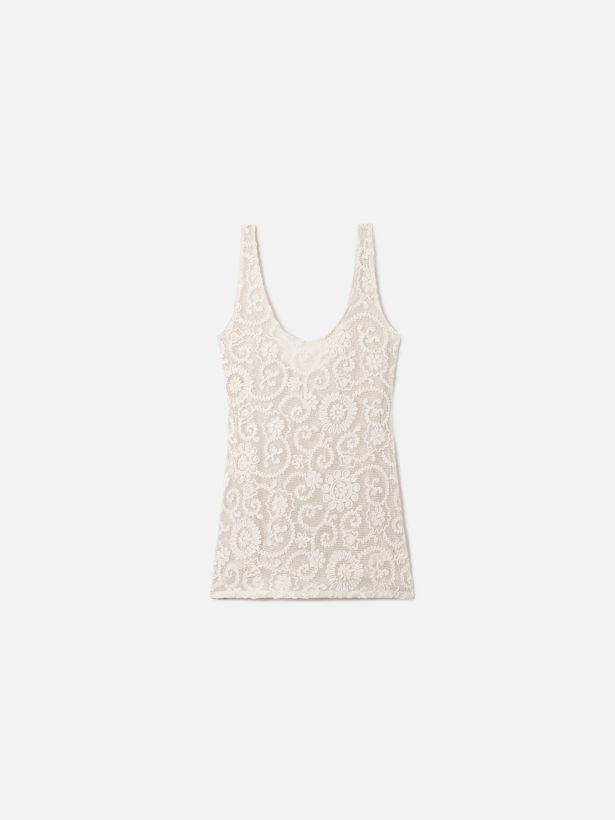 Short Raya dress in mesh fabric with floral embroidery - Image 4