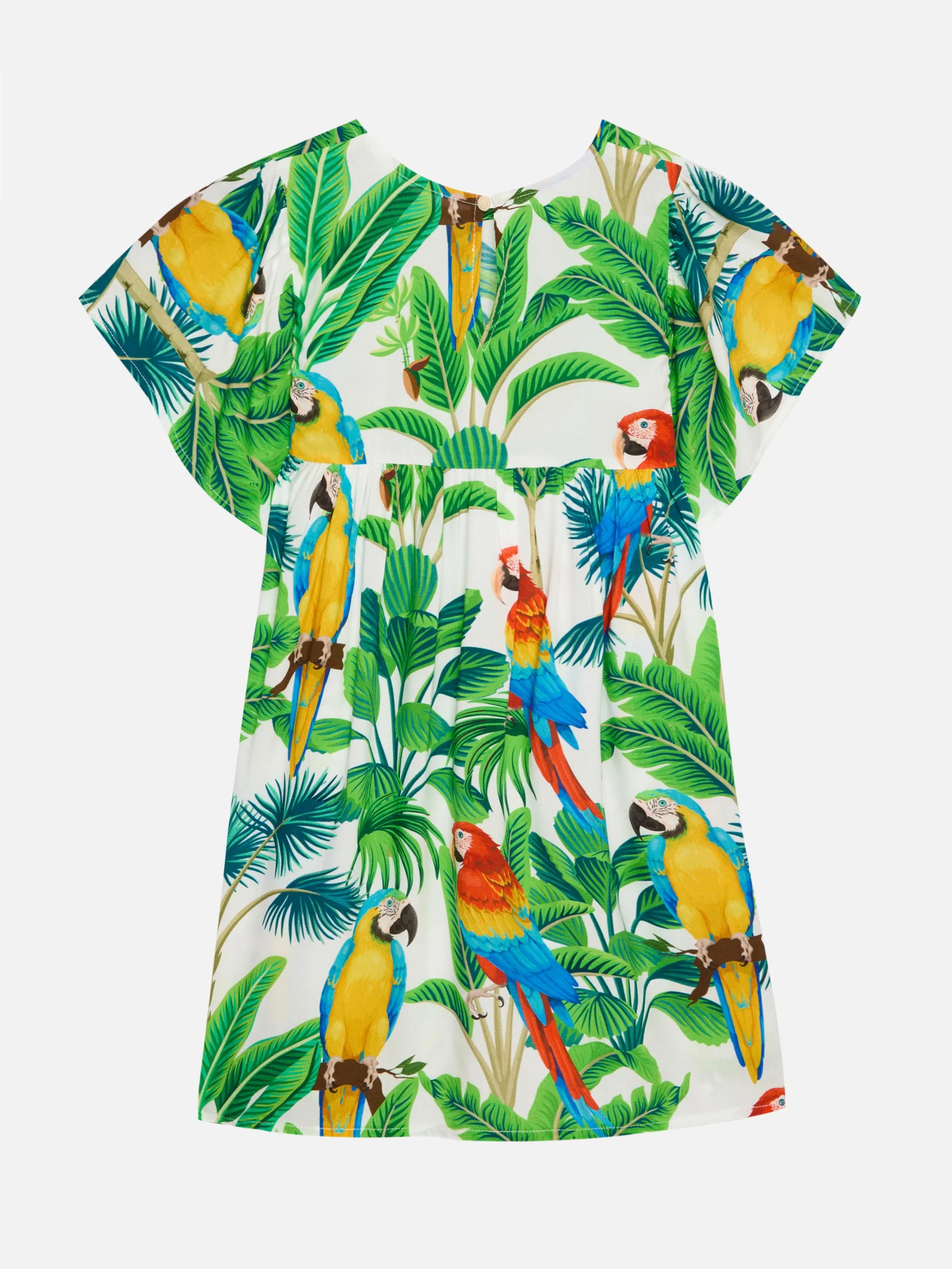 Short sleeves dress Diana with tropical print - Image 3