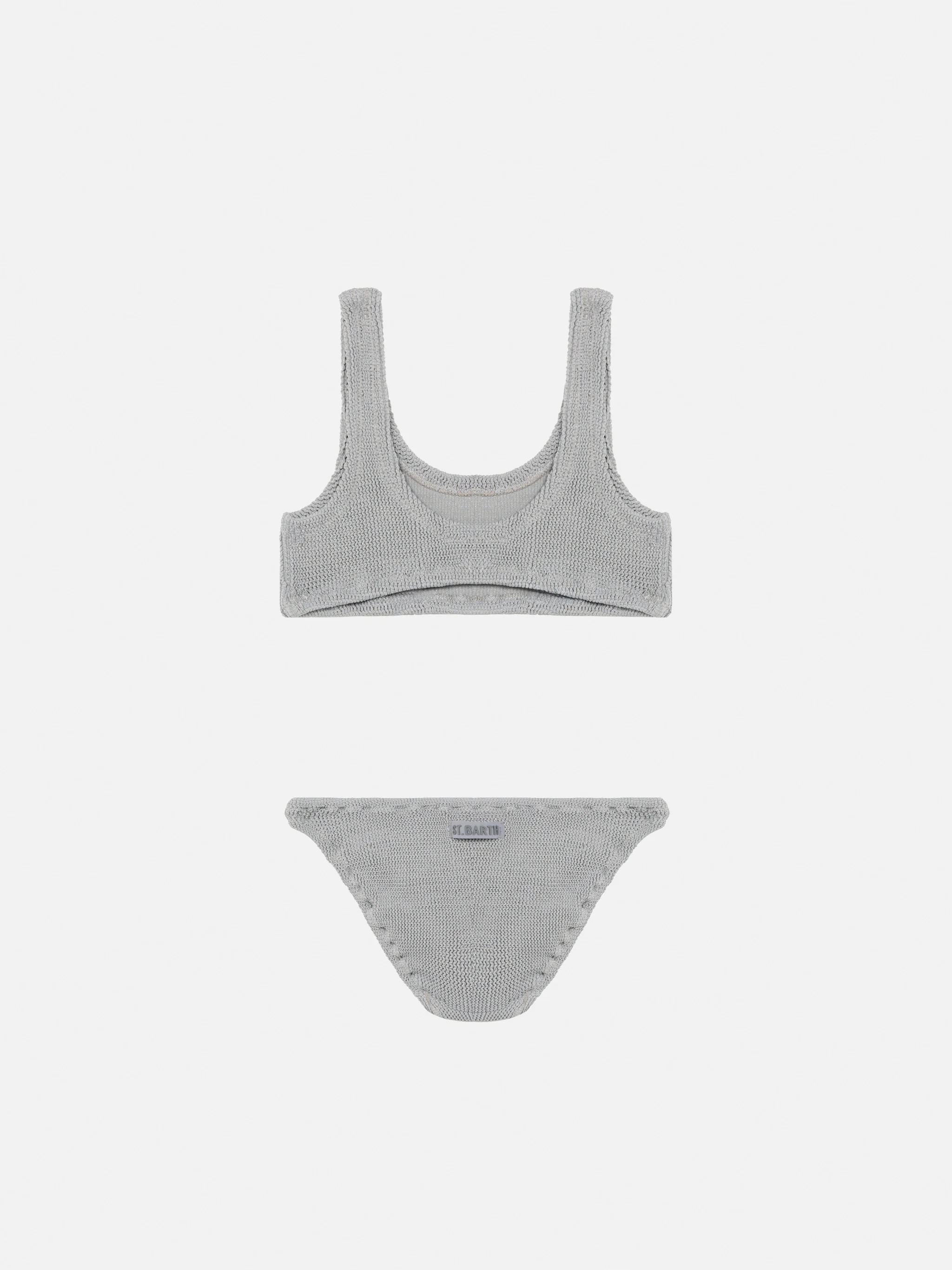 Silver lurex crinkle classic crinkle bralette bikini Baker - Image 2