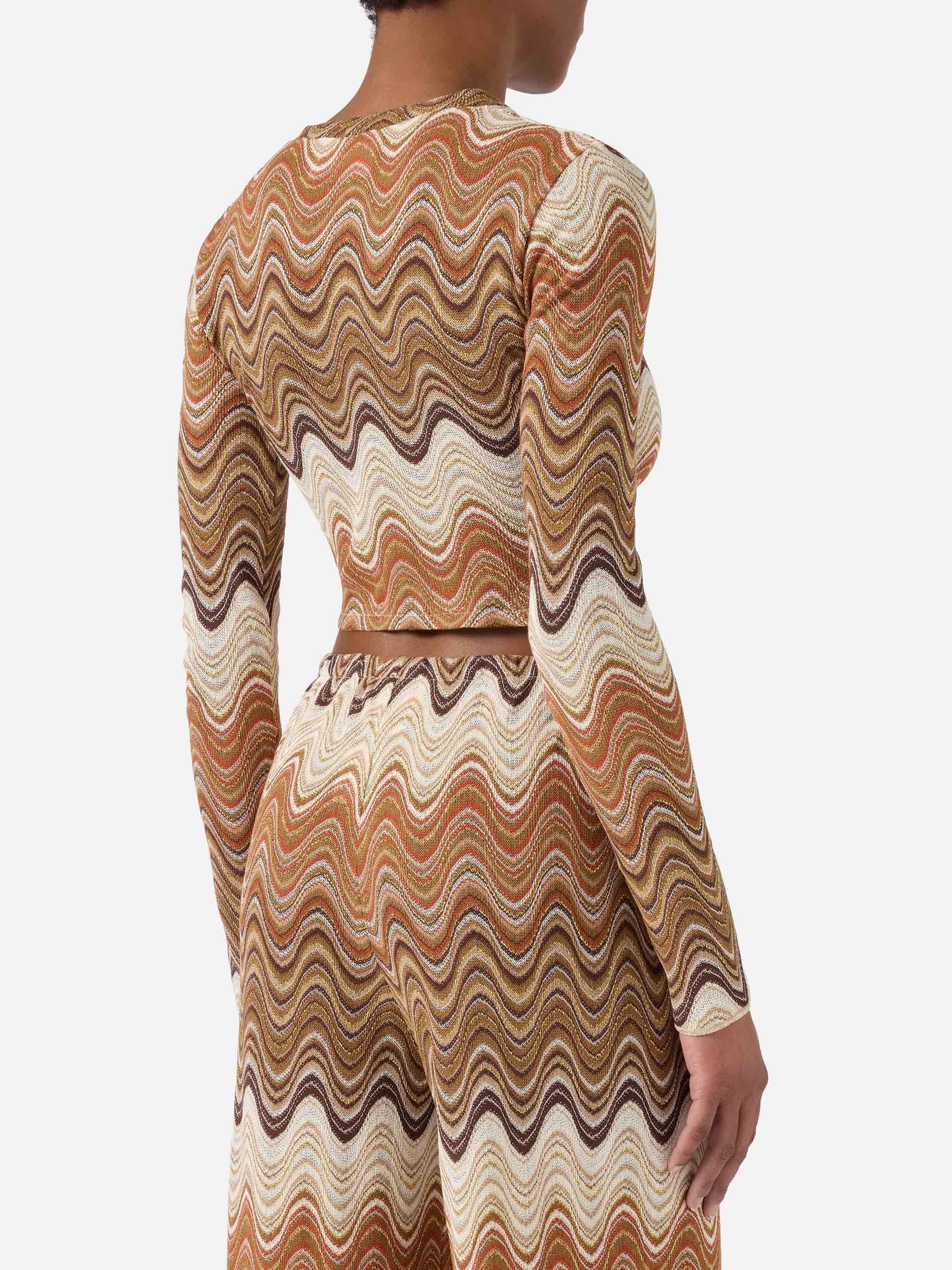 Siviglia cropped degradé raschel top with wave pattern - Image 3