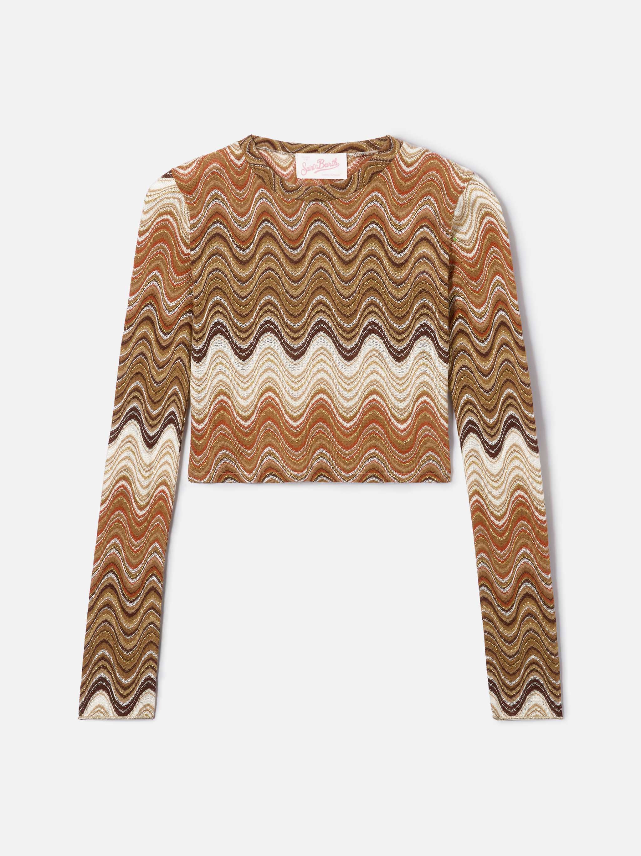 Siviglia cropped degradé raschel top with wave pattern - Image 5