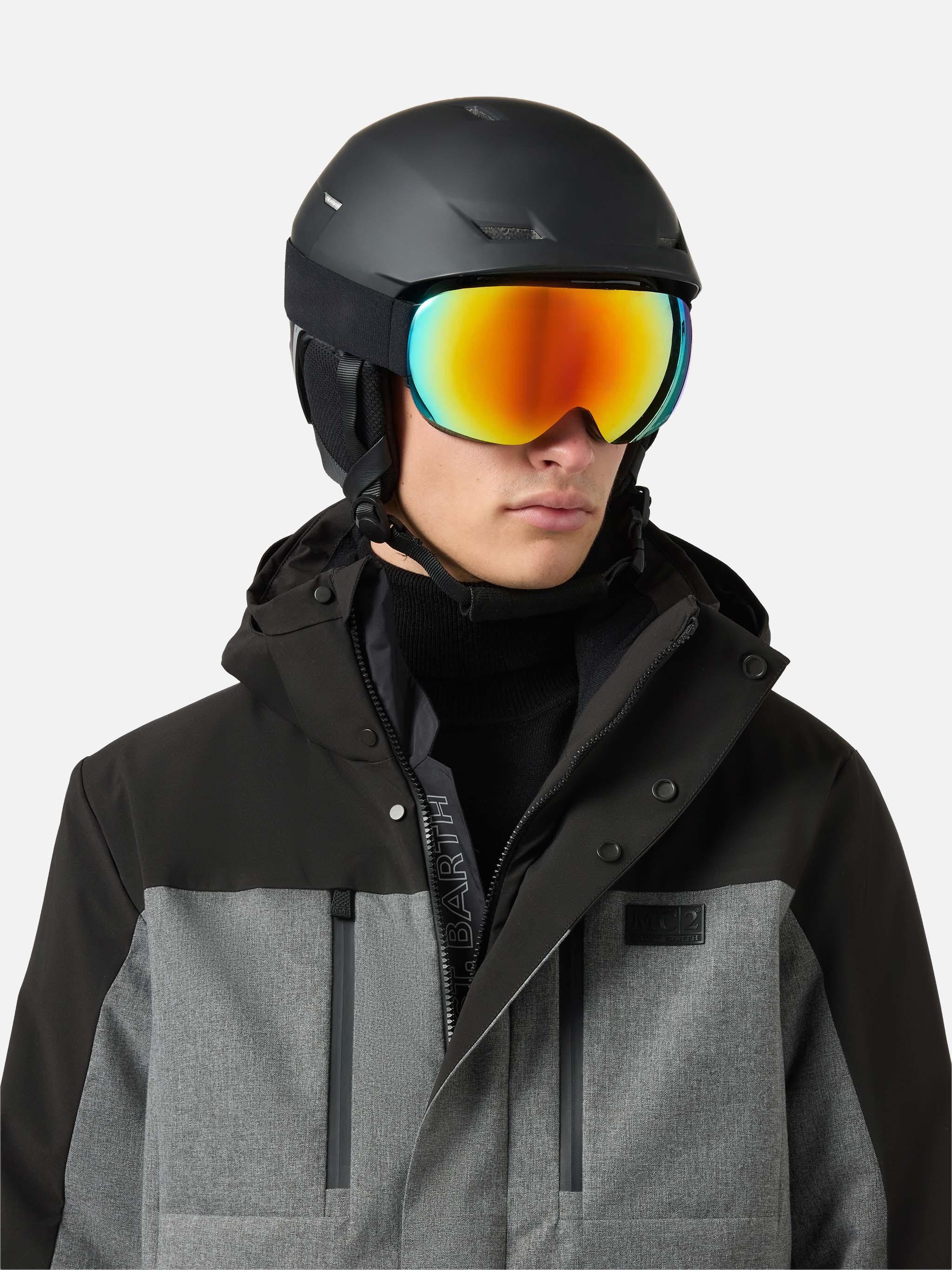 Ski jacket Greatscott in melange grey with Recco® technology - Image 3