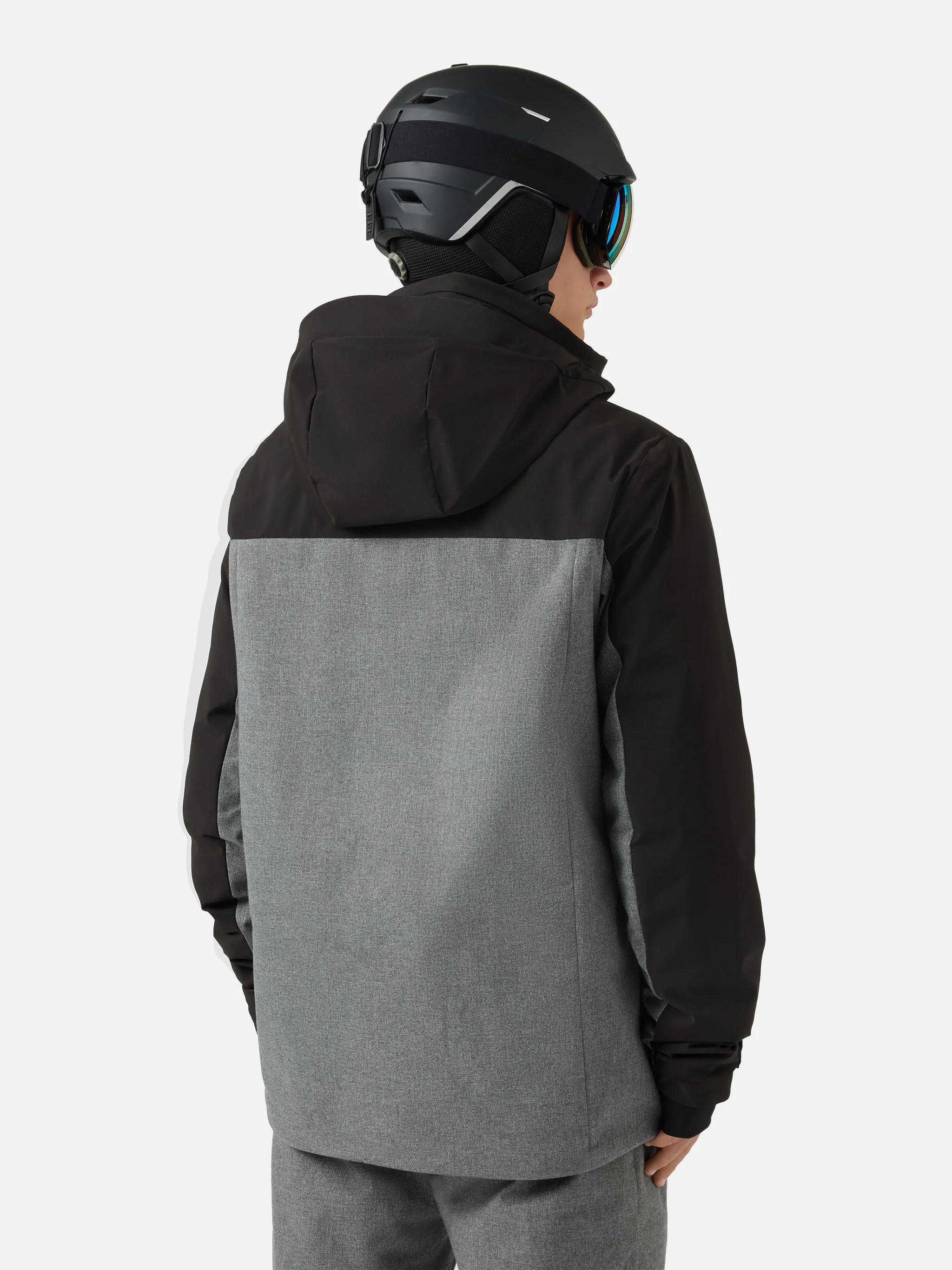 Ski jacket Greatscott in melange grey with Recco® technology - Image 4