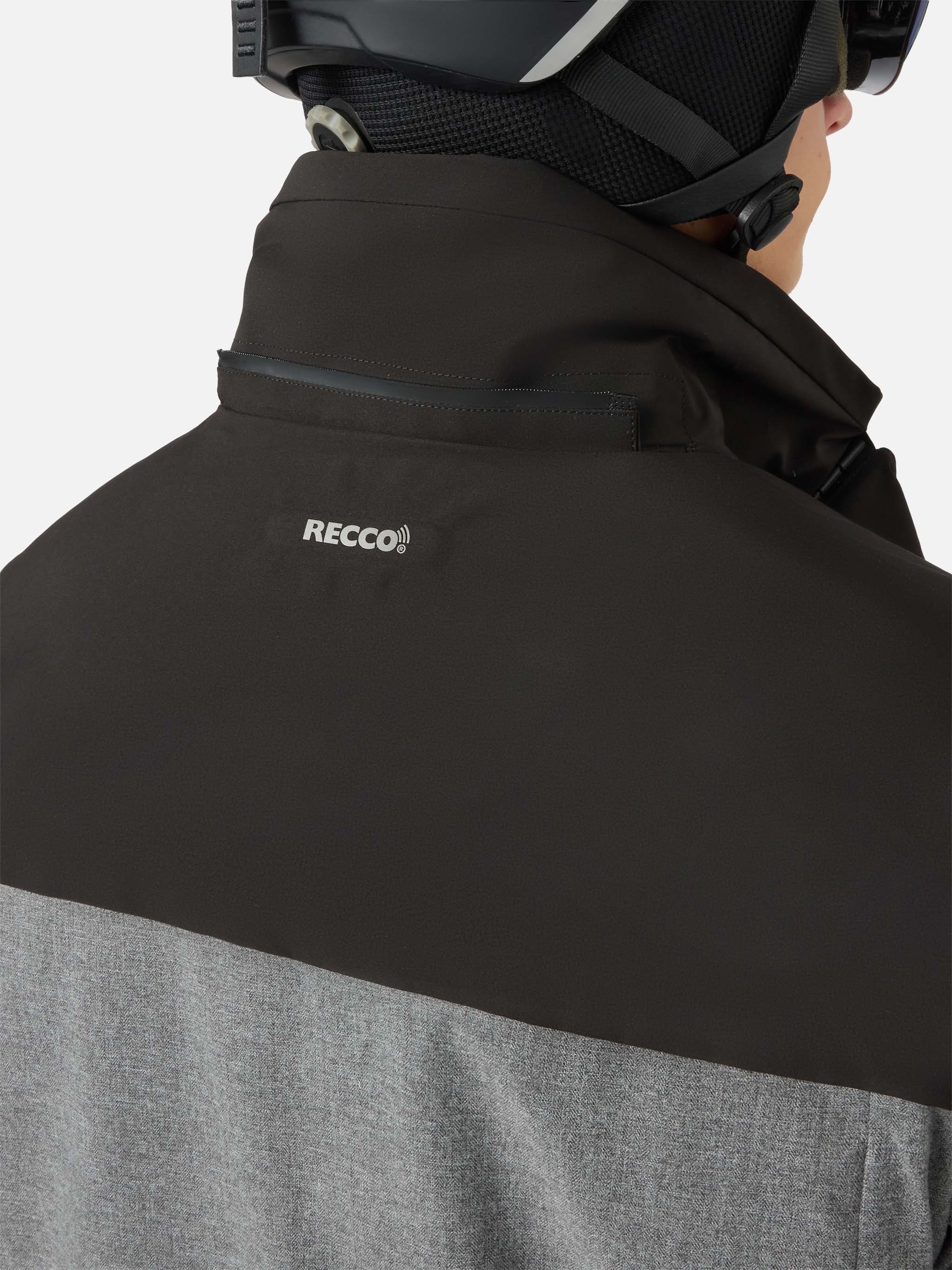 Ski jacket Greatscott in melange grey with Recco® technology - Image 8
