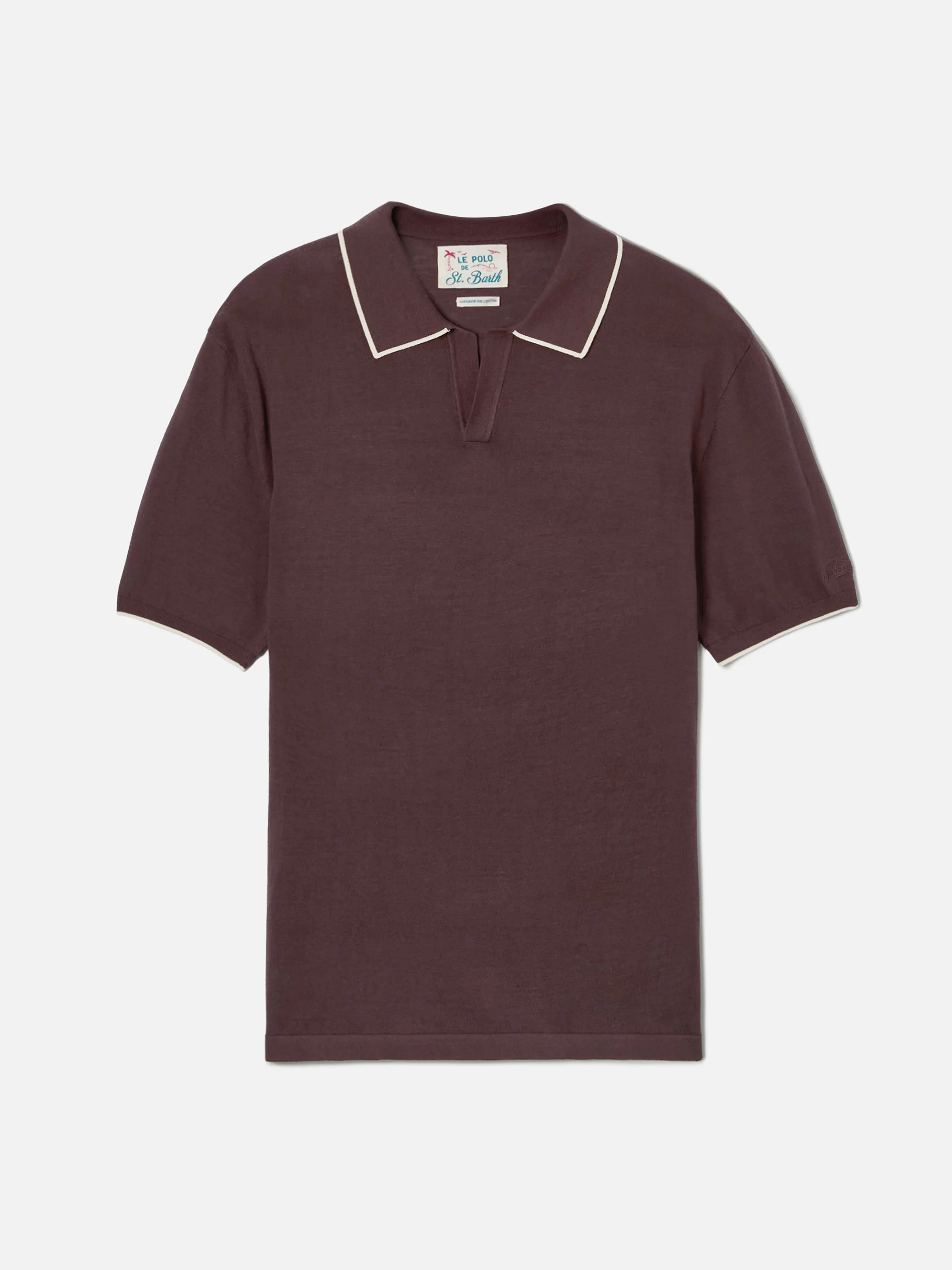 Sloan brown polo in premium high-twist cotton with contrast trims - Image 4