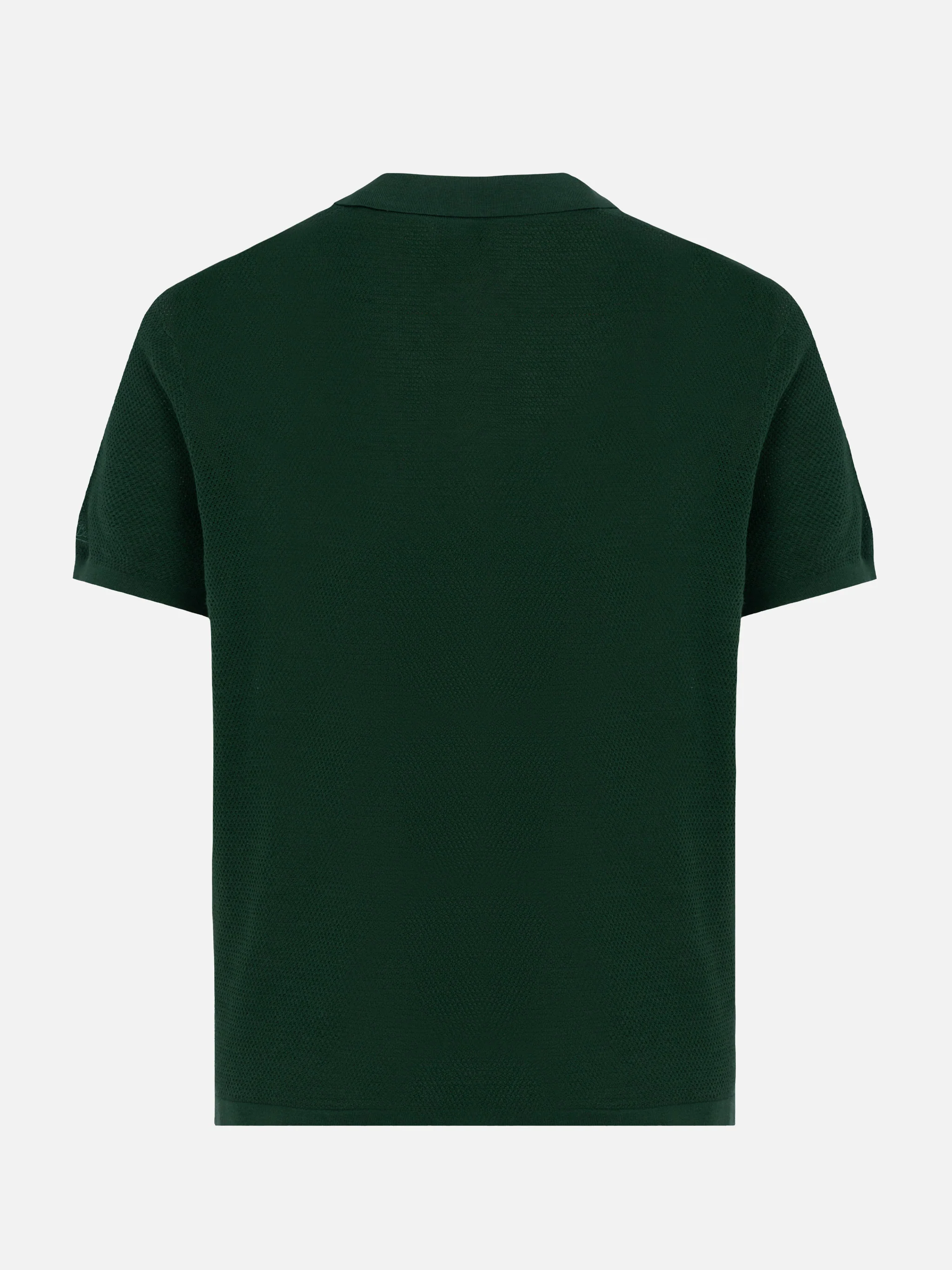 Sloan green buttonless mesh knitted polo shirt - Image 5