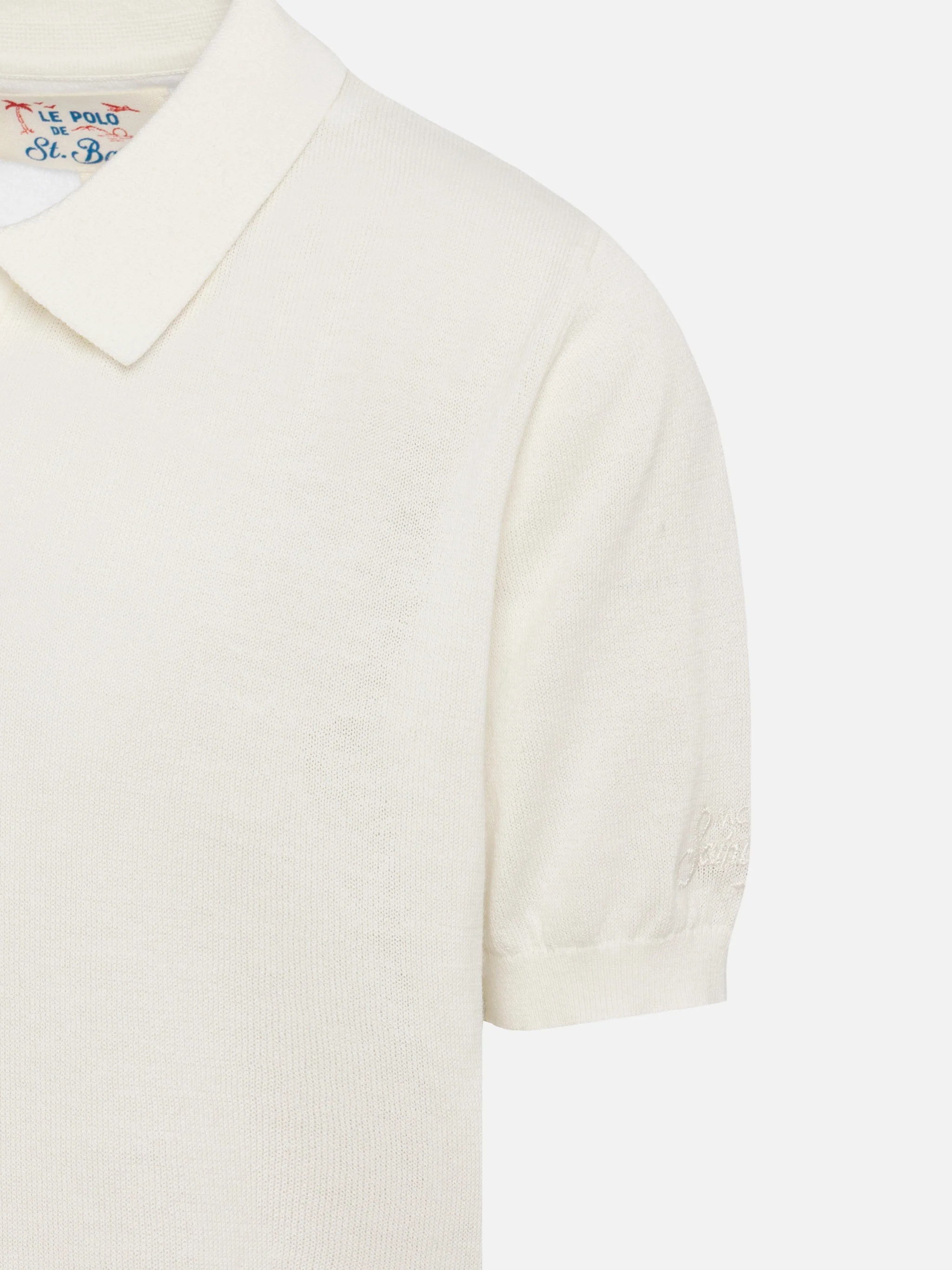 Sloan Jr white knitted polo shirt - Image 3
