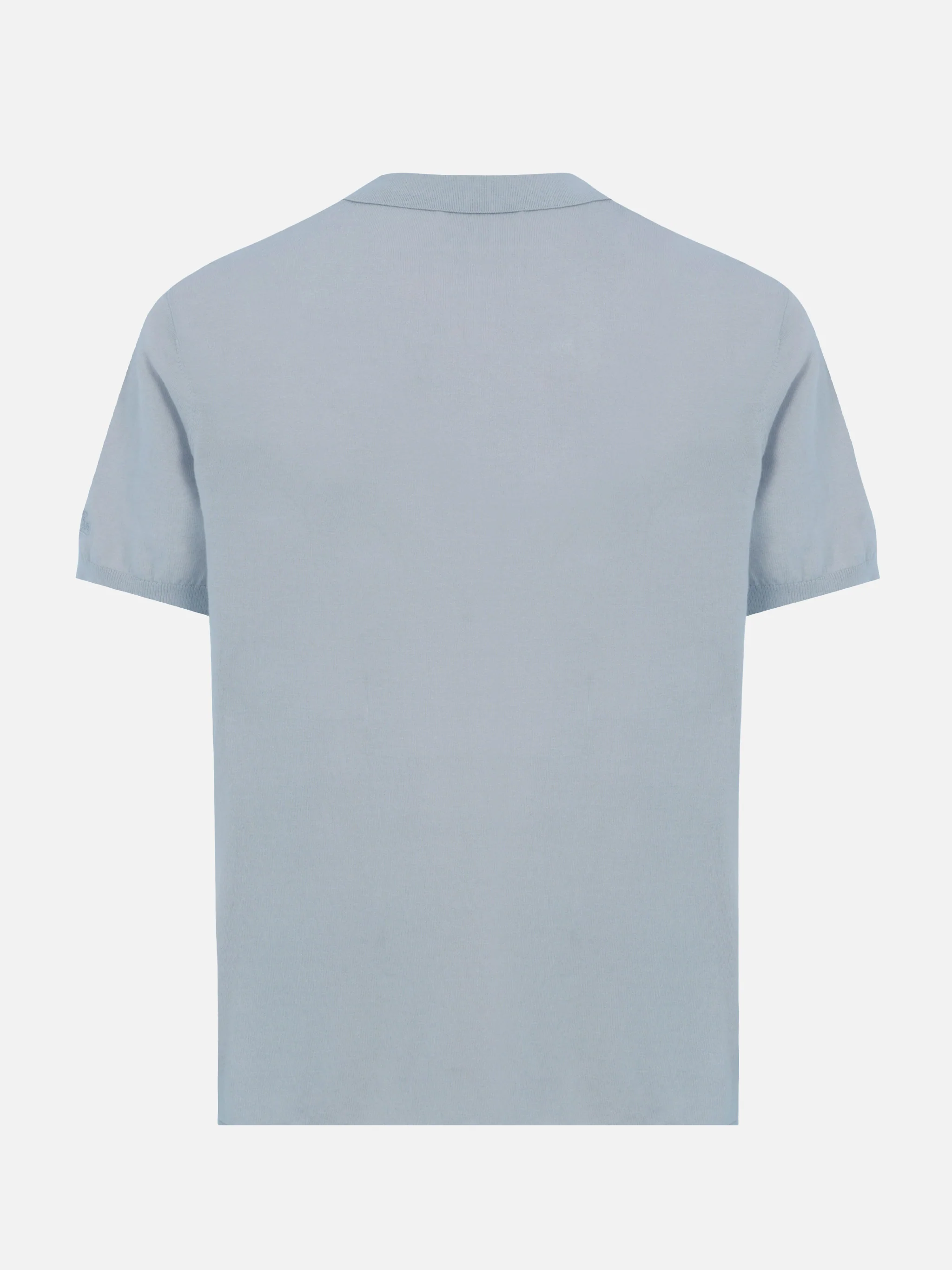Sloan light blue buttonless knitted polo shirt - Image 5