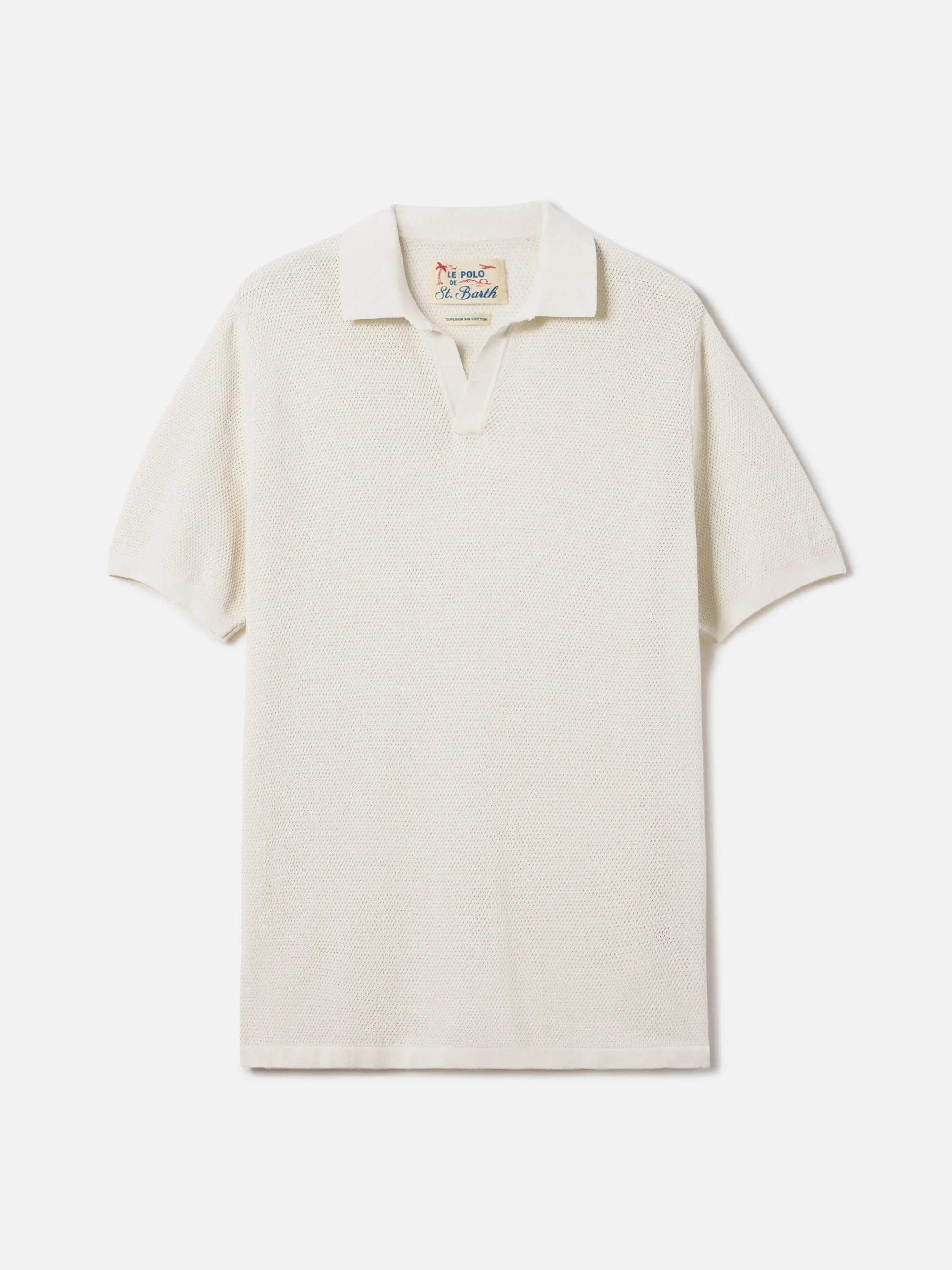 Sloan Mesh beige polo in premium high-twist cotton - Image 5