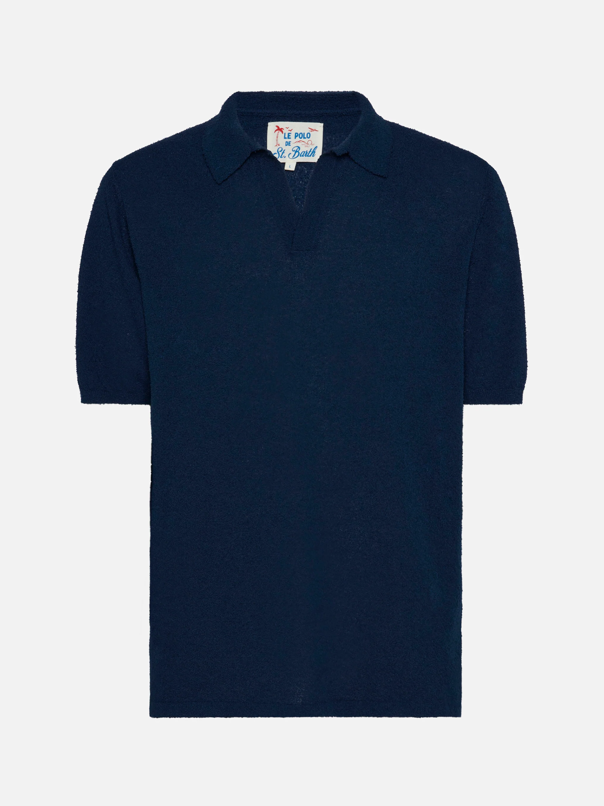 Sloan navy blue buttonless terry polo shirt - Image 5