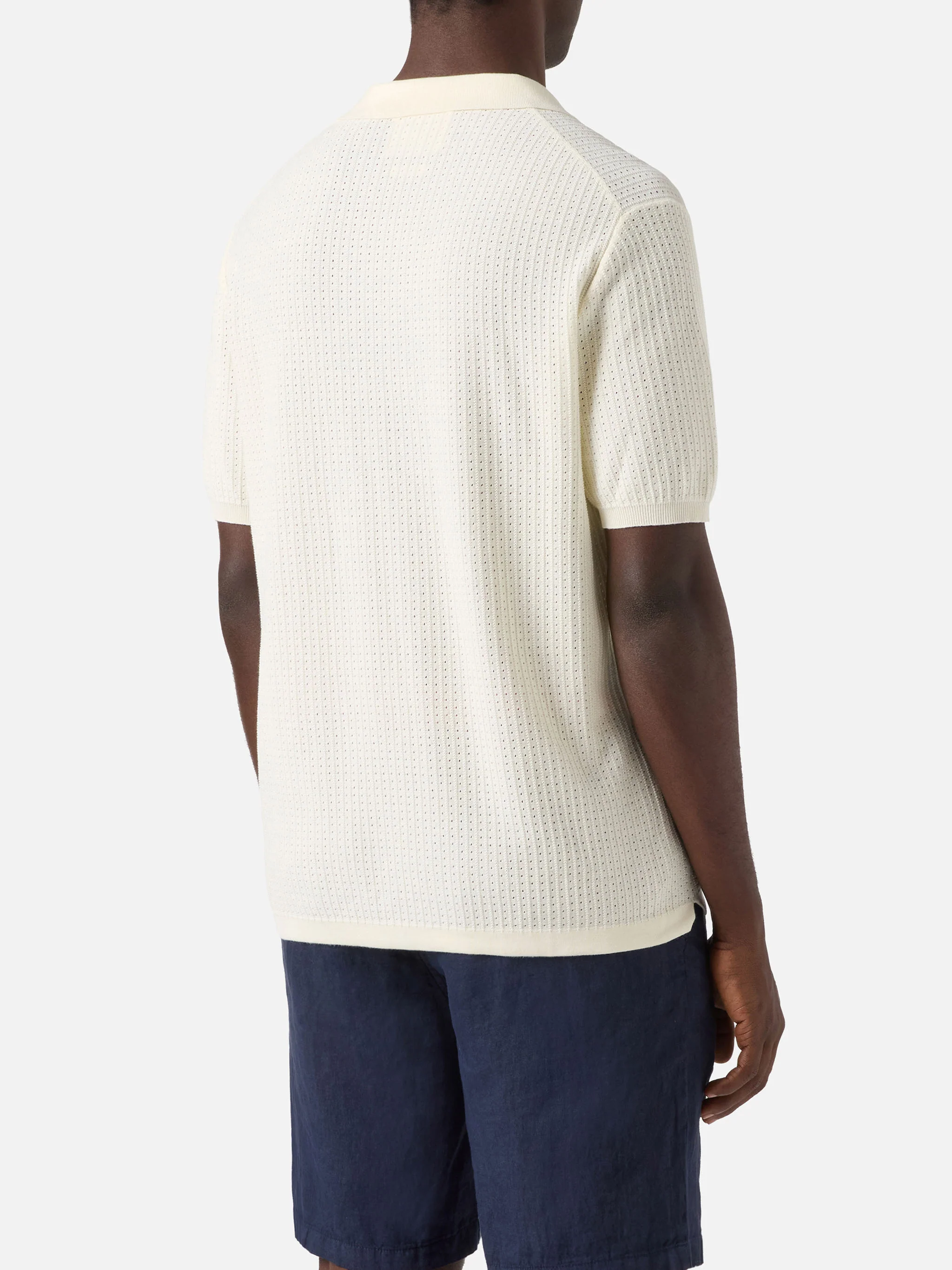 Sloan Net beige polo in premium high-twist cotton - Image 3