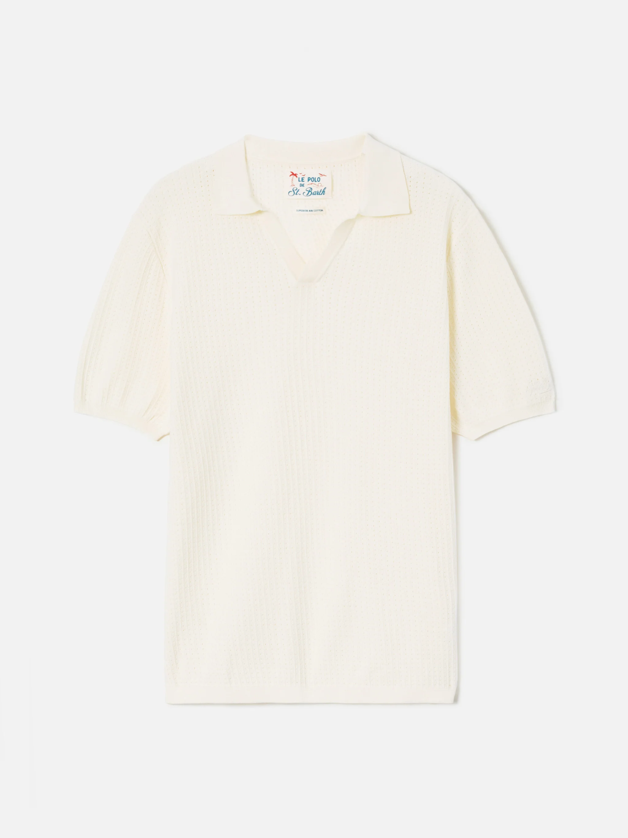 Sloan Net beige polo in premium high-twist cotton - Image 4