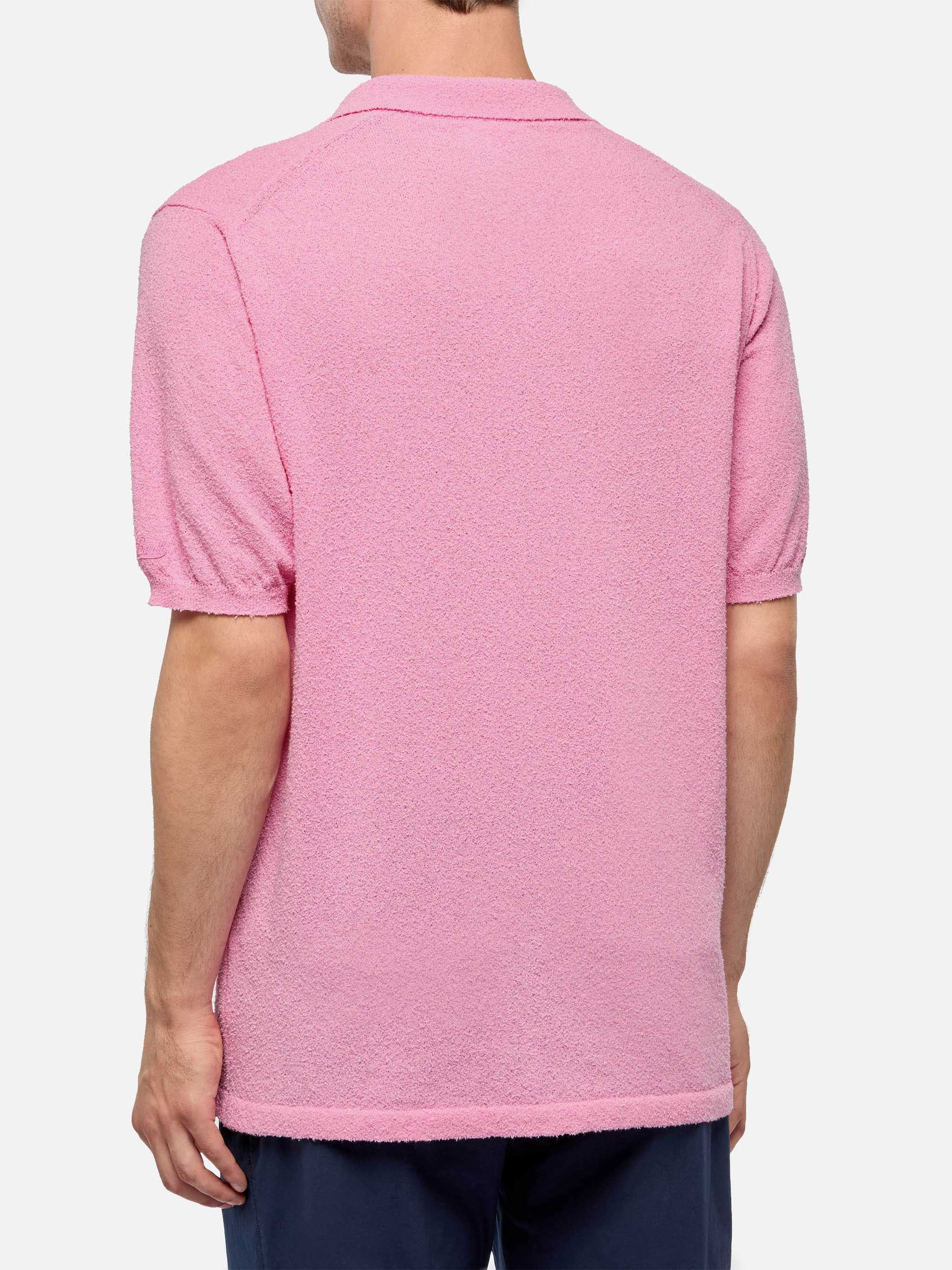 Sloan pink buttonless terry polo shirt - Image 3