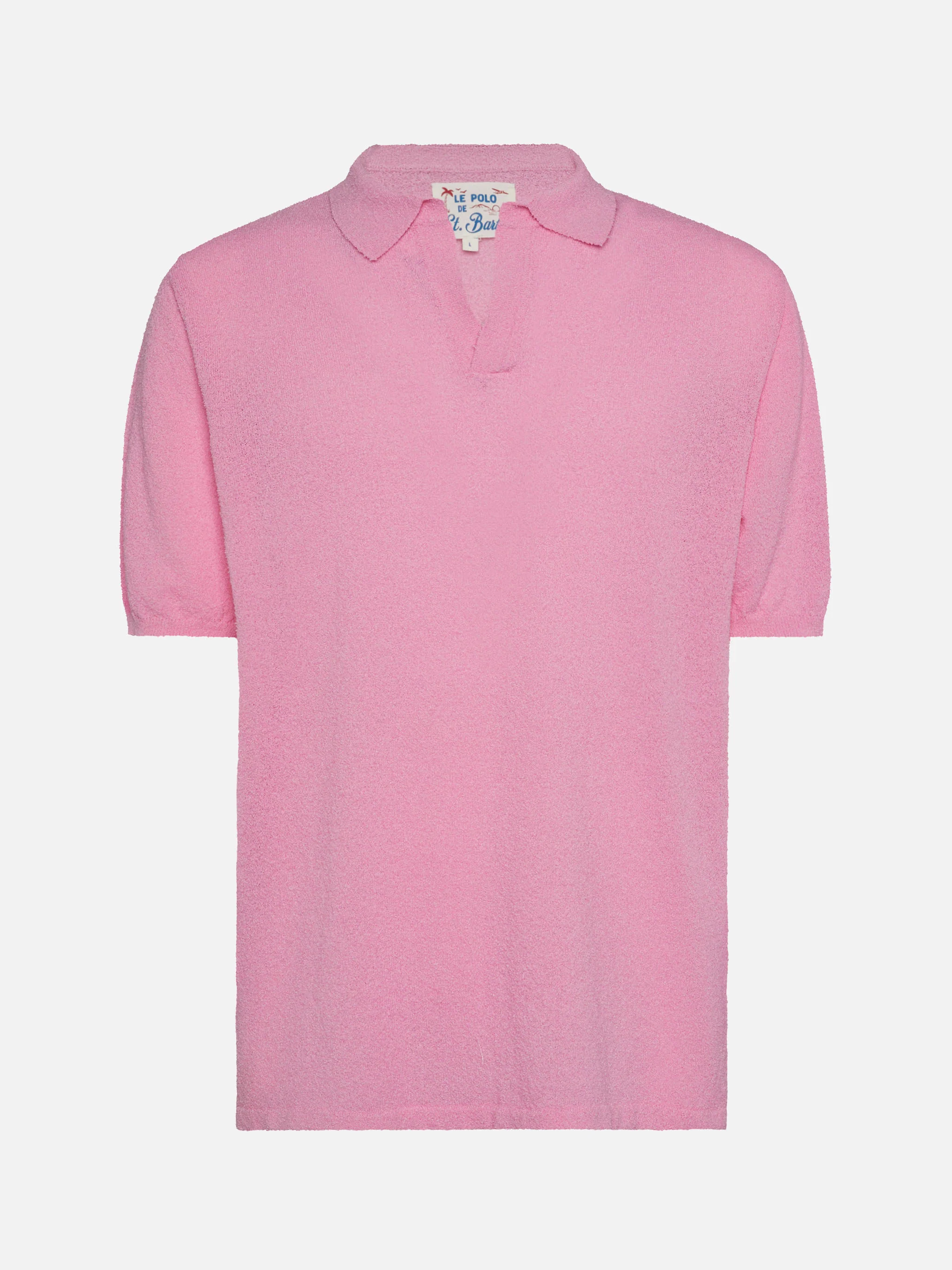 Sloan pink buttonless terry polo shirt - Image 4