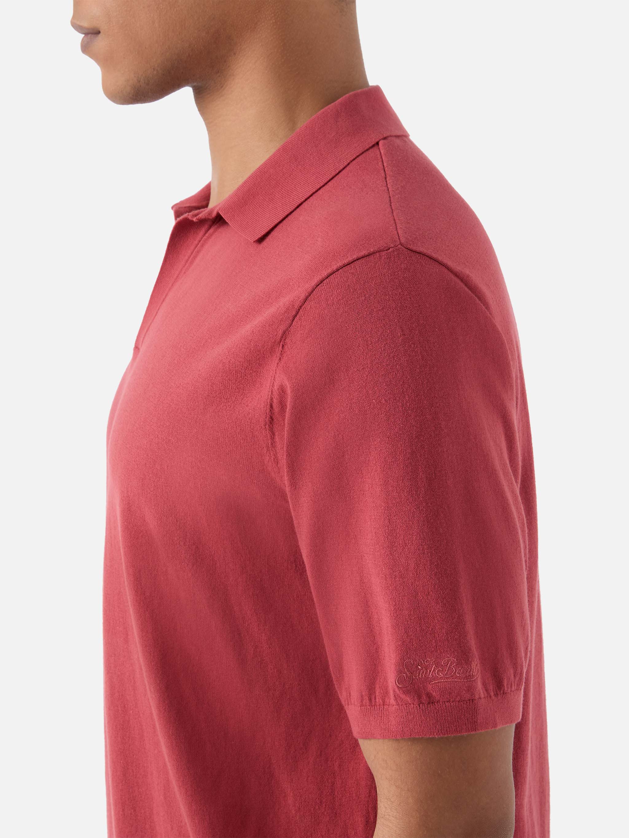 Sloan brick red polo in premium high-twist cotton - Image 4