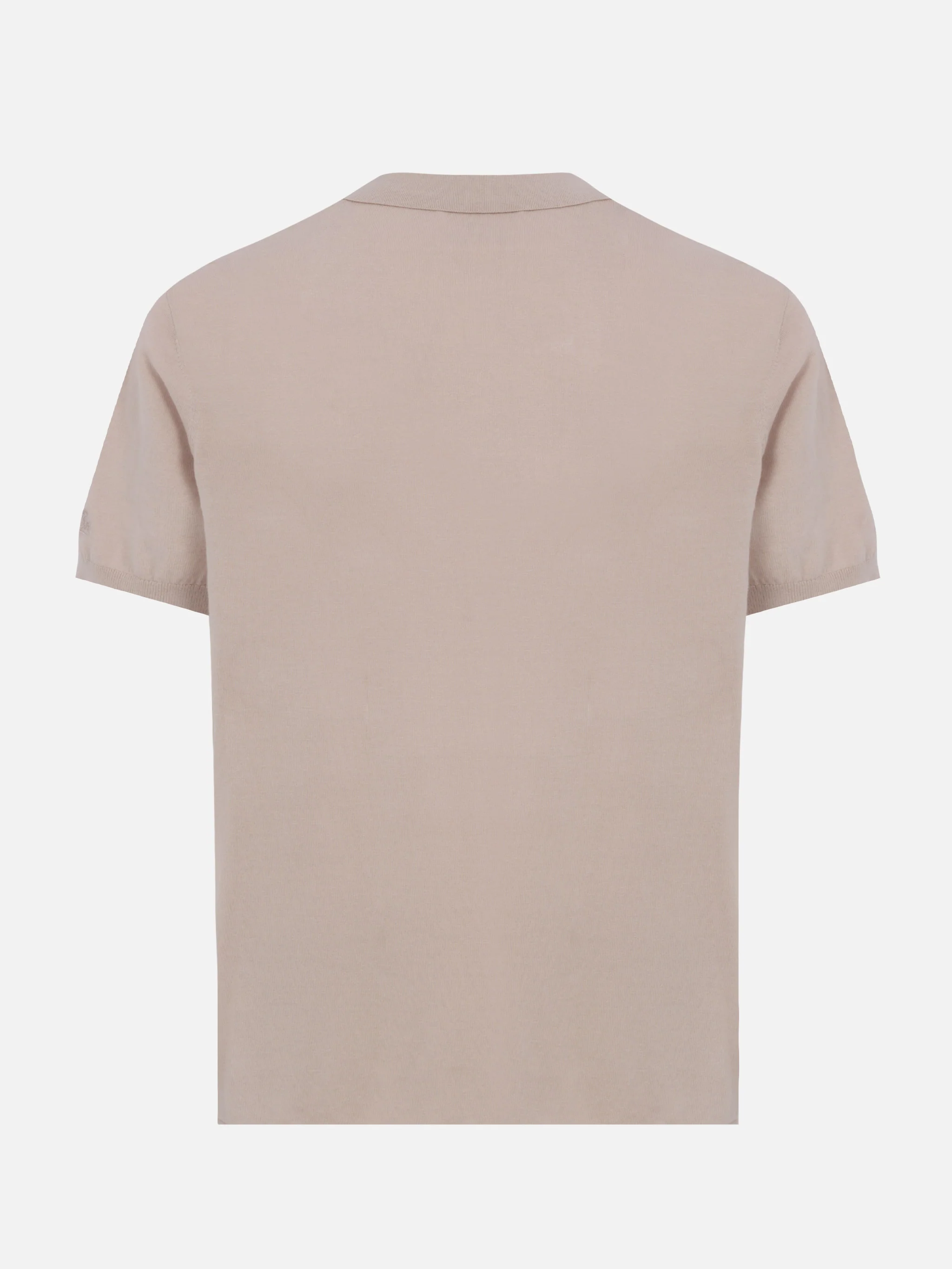 Sloan stone grey buttonless knitted polo shirt - Image 5