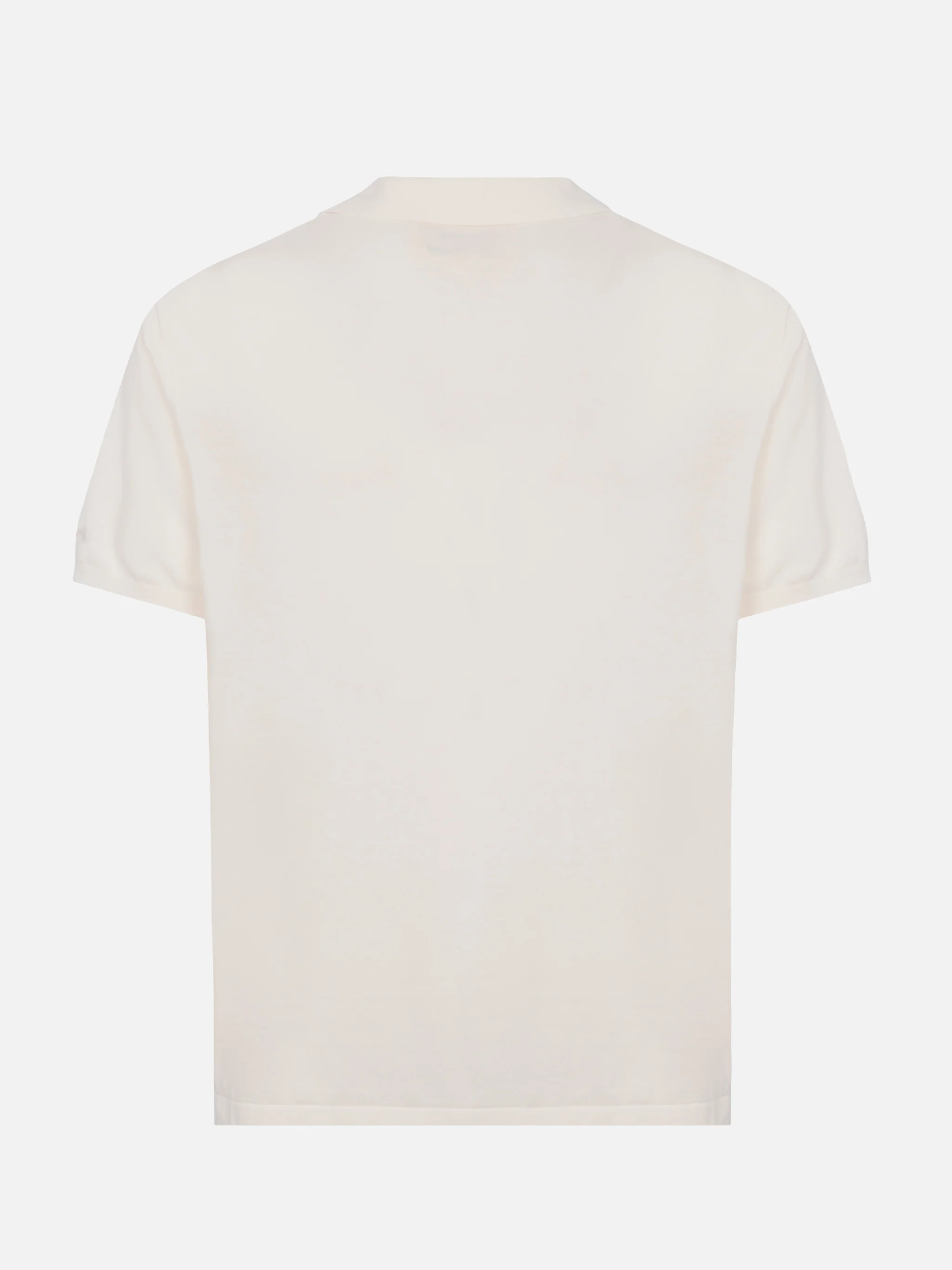 Sloan white buttonless knitted polo shirt - Image 6