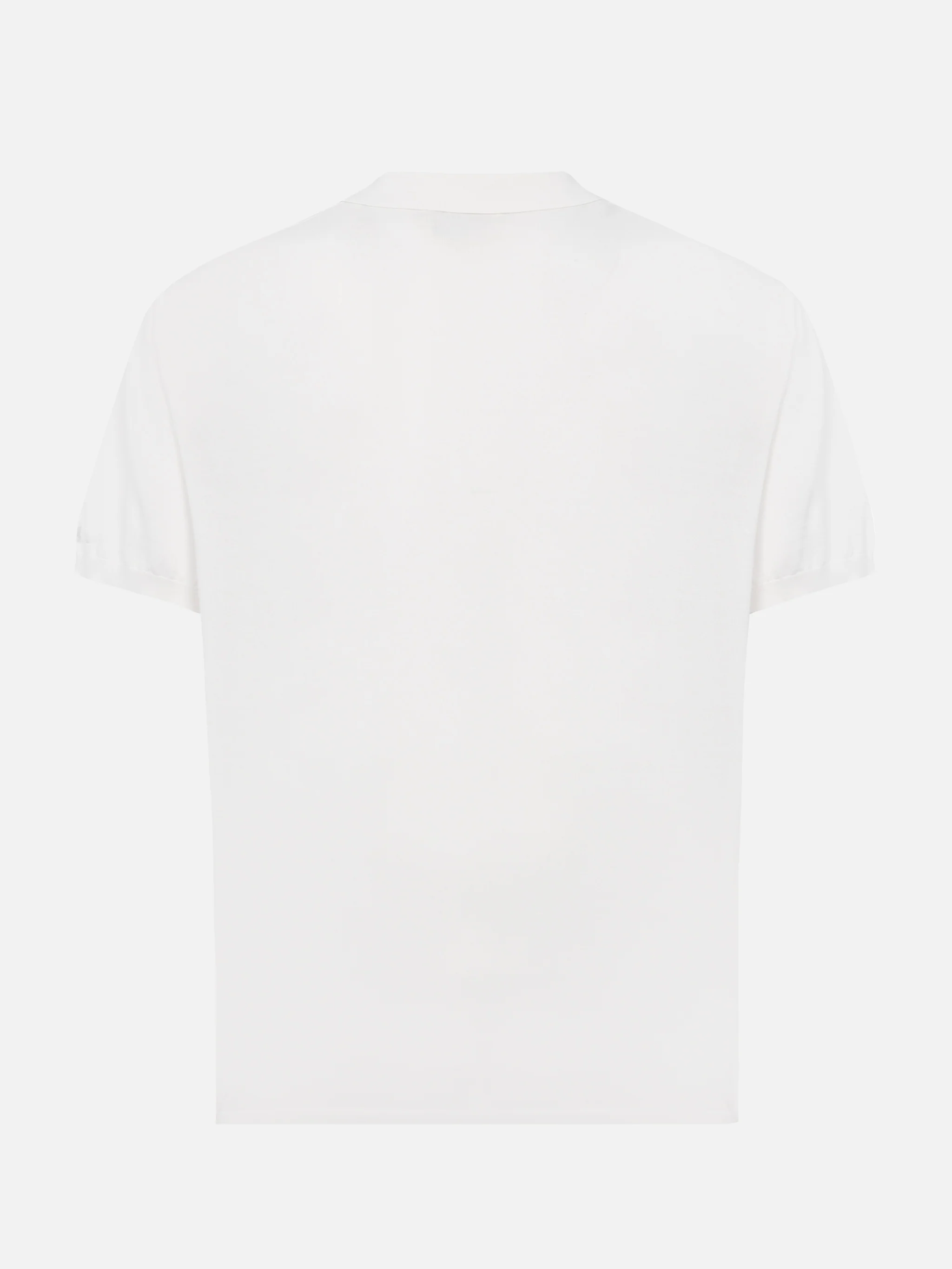 Sloan white silk cotton knitted polo shirt - Image 4
