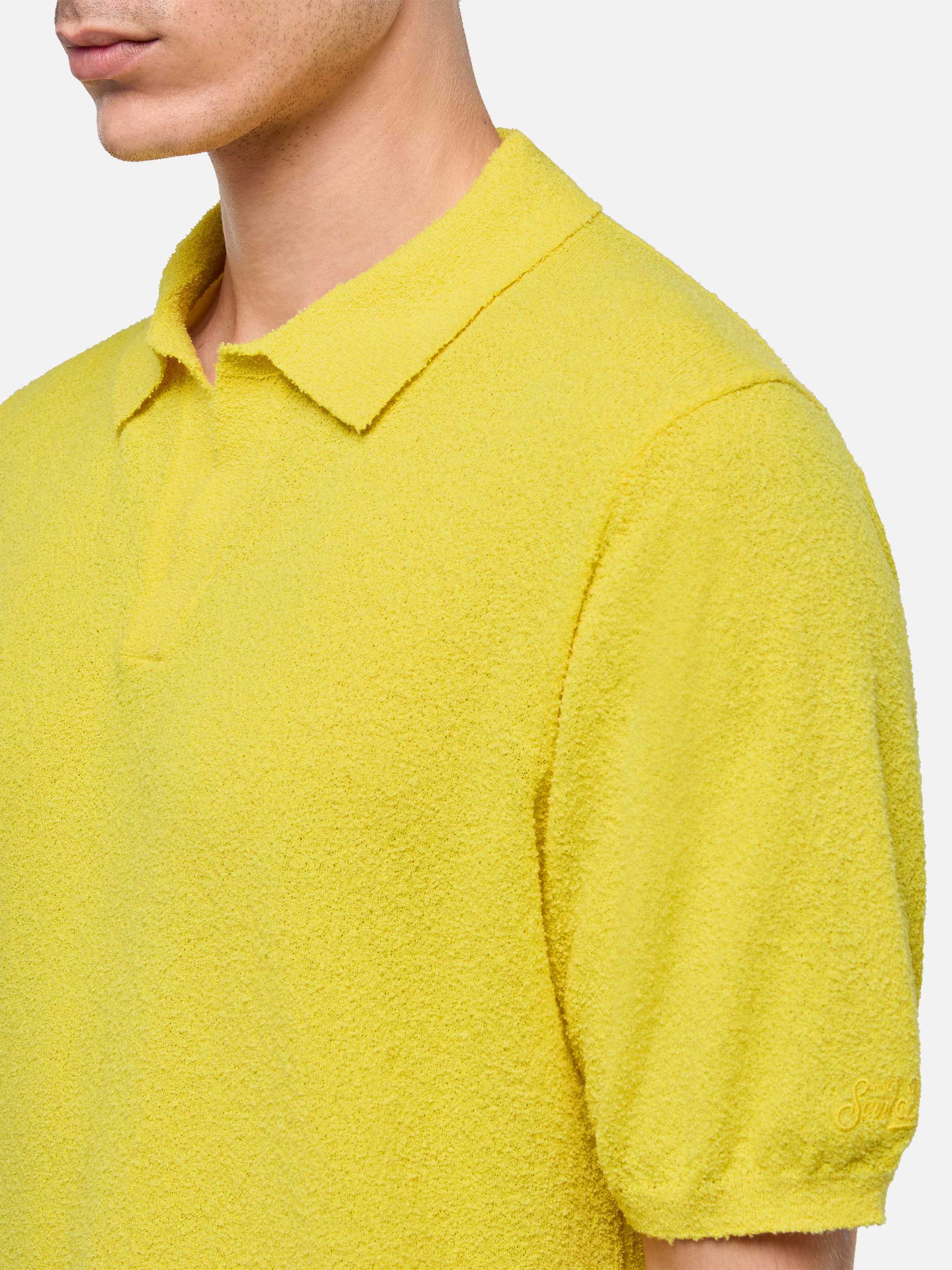 Sloan yellow buttonless terry polo shirt - Image 2